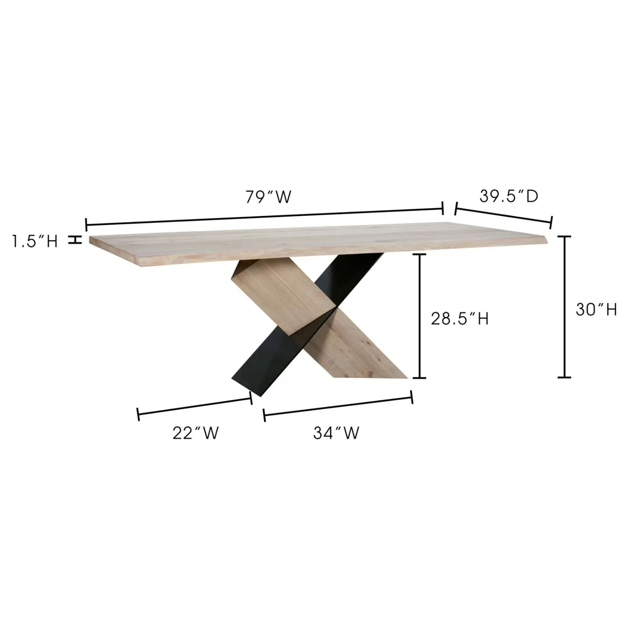 Moe's Home Instinct Collection Dining Table Natural | CastleUp Experience Centre Online Furniture