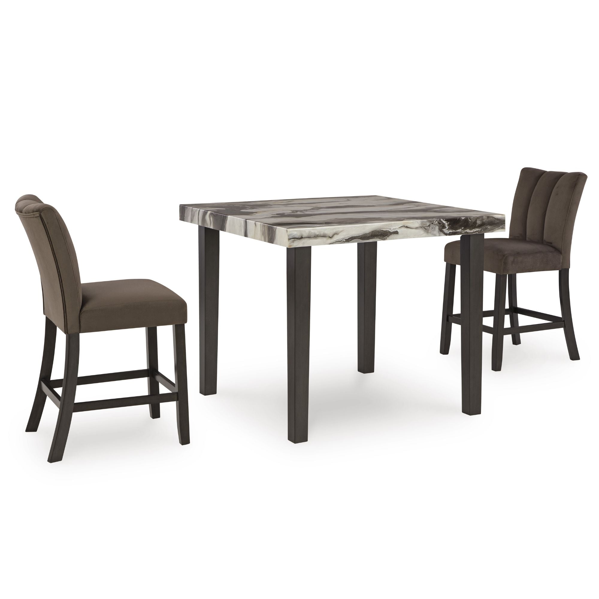 Jeshina square counter height dining room set by Signature Ashley, featuring a modern table and matching chairs in a stylish design.