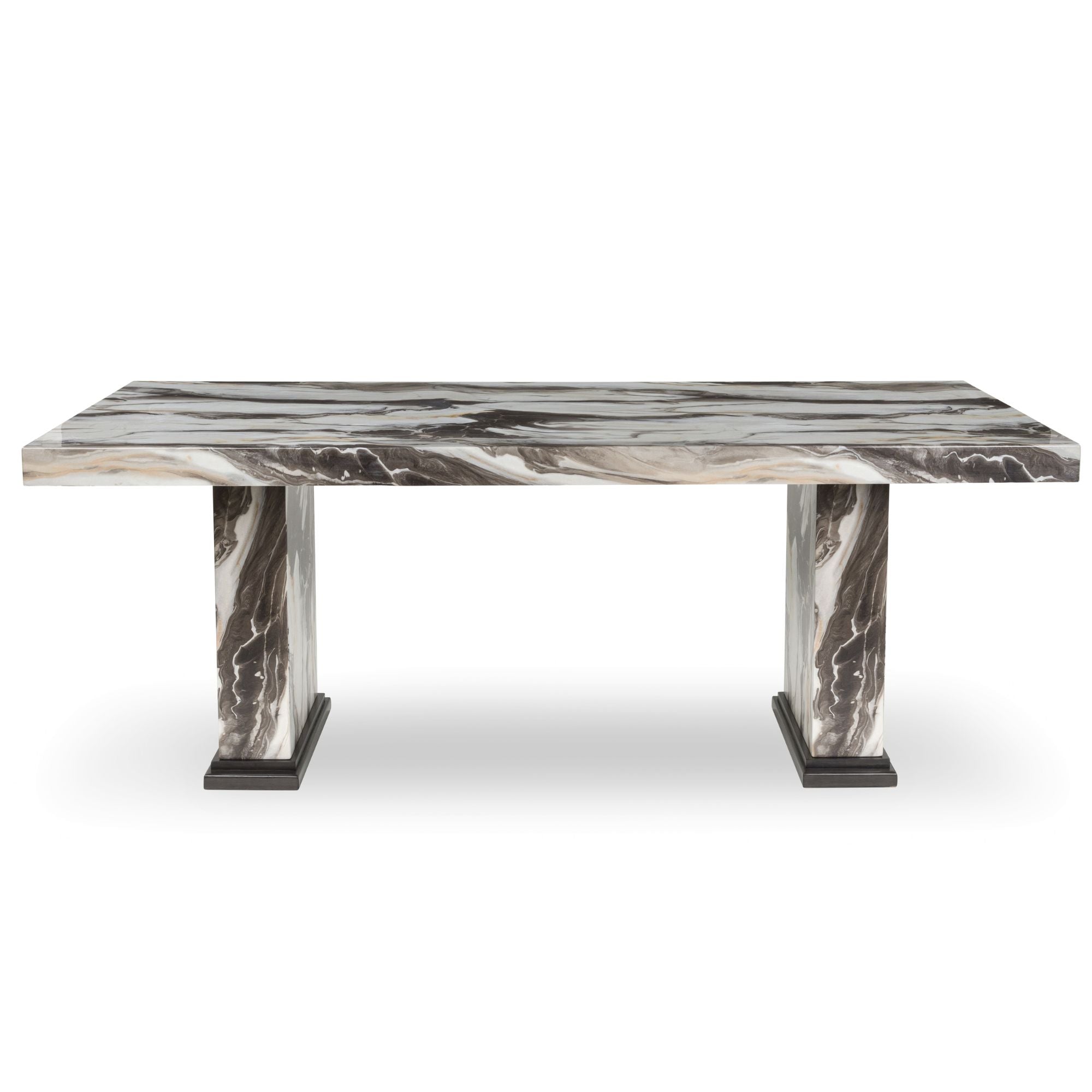 Jeshina marble look dining table by Signature Ashley with a sleek rectangular top and sturdy base, perfect for modern dining rooms.