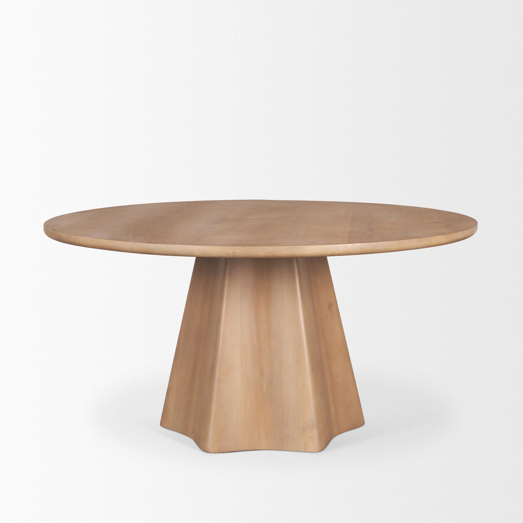 Mercana Jovani 60" Round Pedestal Dining Table Light Brown