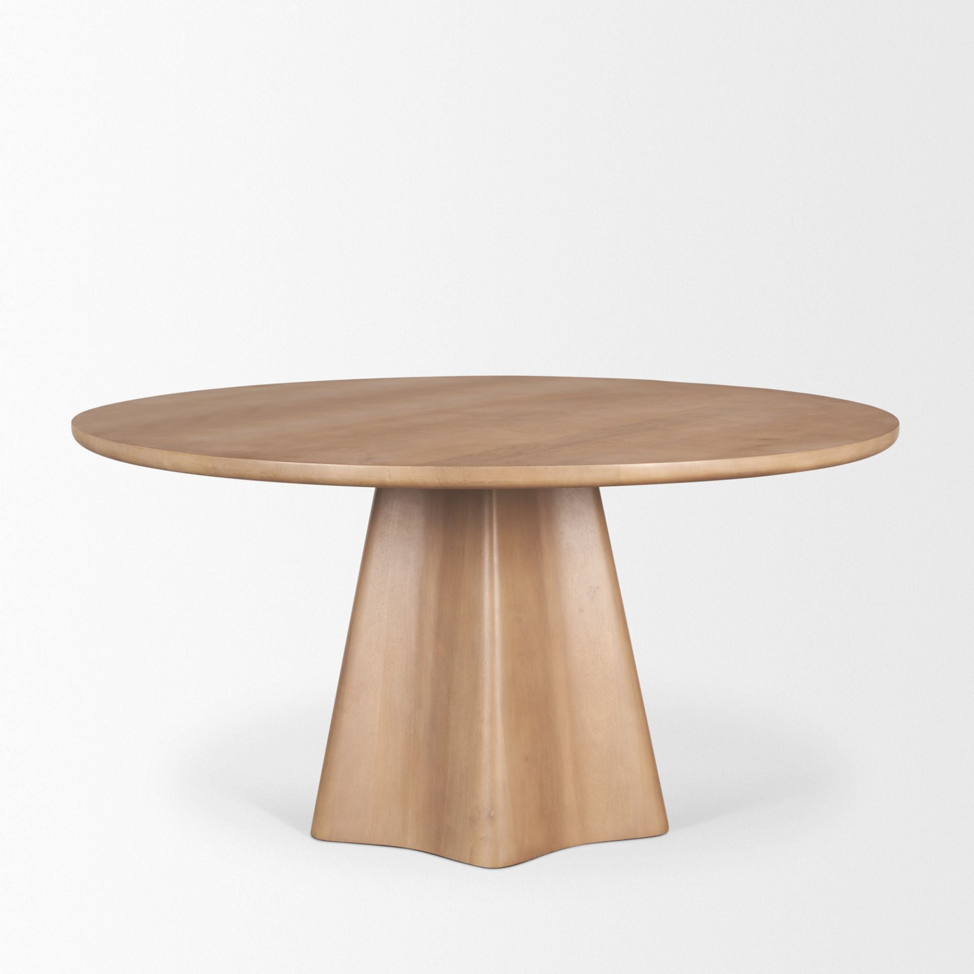 Mercana Jovani 60" Round Pedestal Dining Table Light Brown