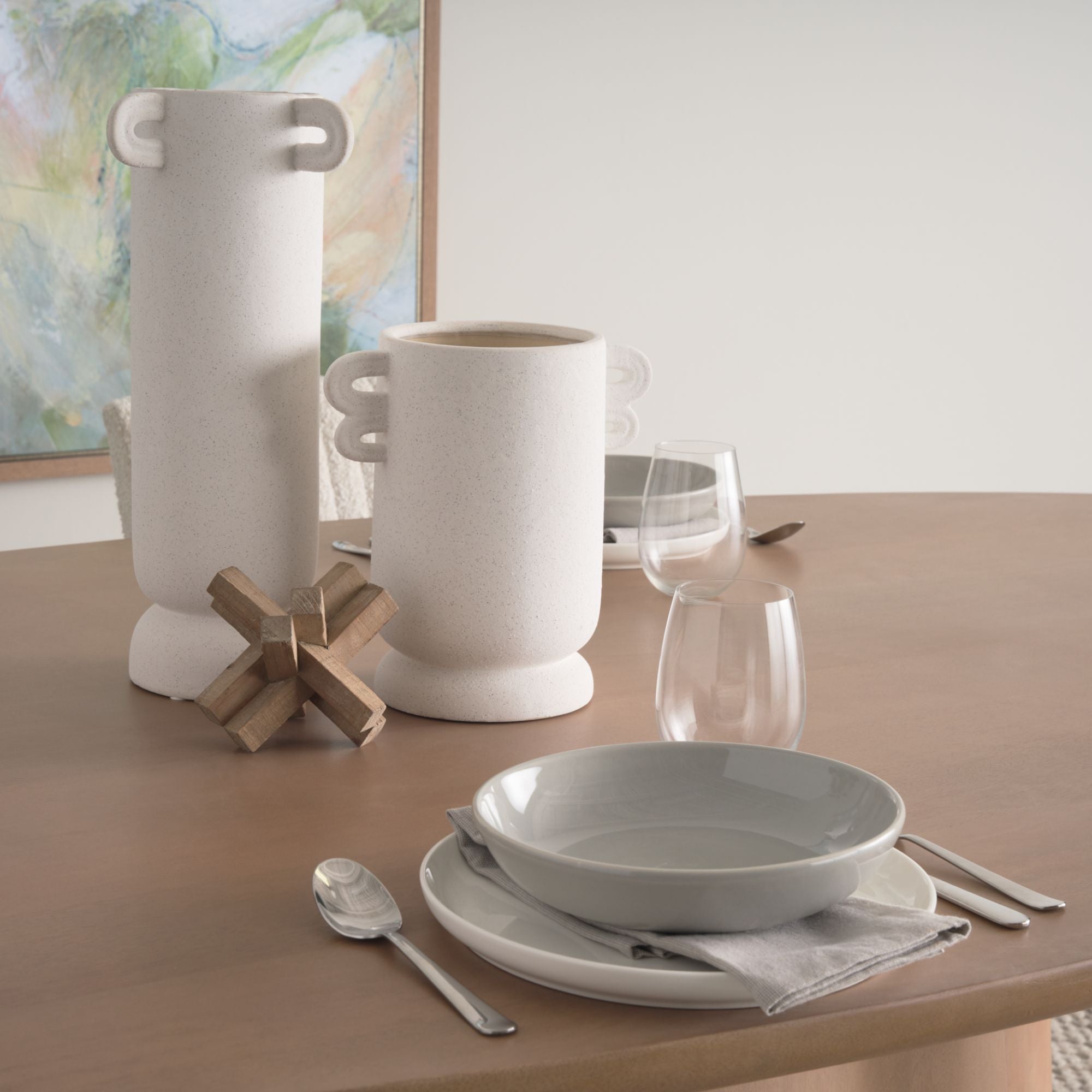 Mercana Jovani 94 inch Oval Dining Table Light Brown