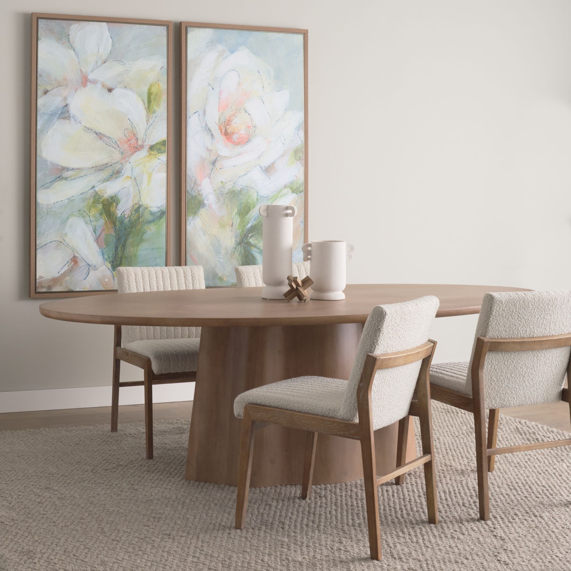Mercana Jovani 94 inch Oval Dining Table Light Brown
