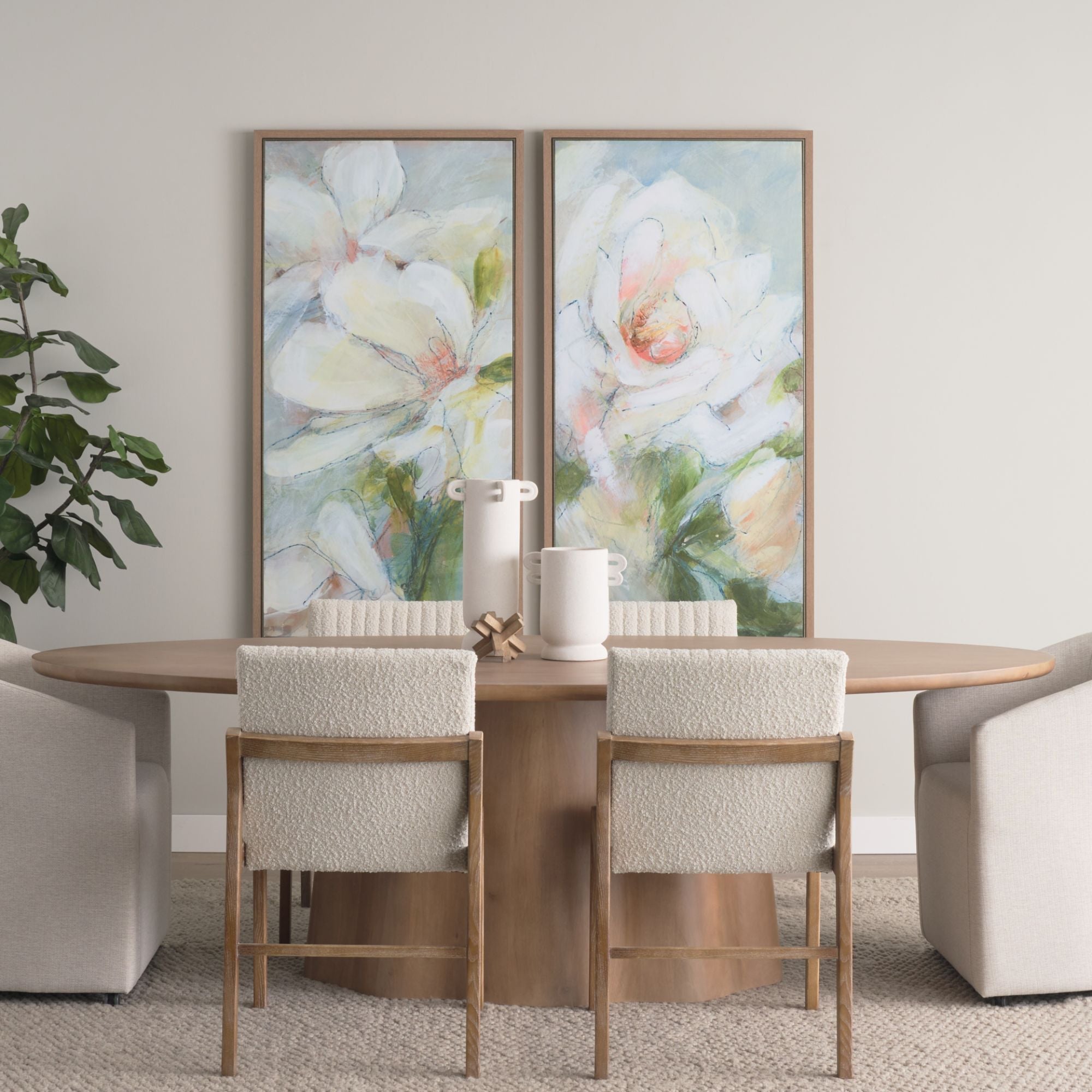 Mercana Jovani 94 inch Oval Dining Table Light Brown