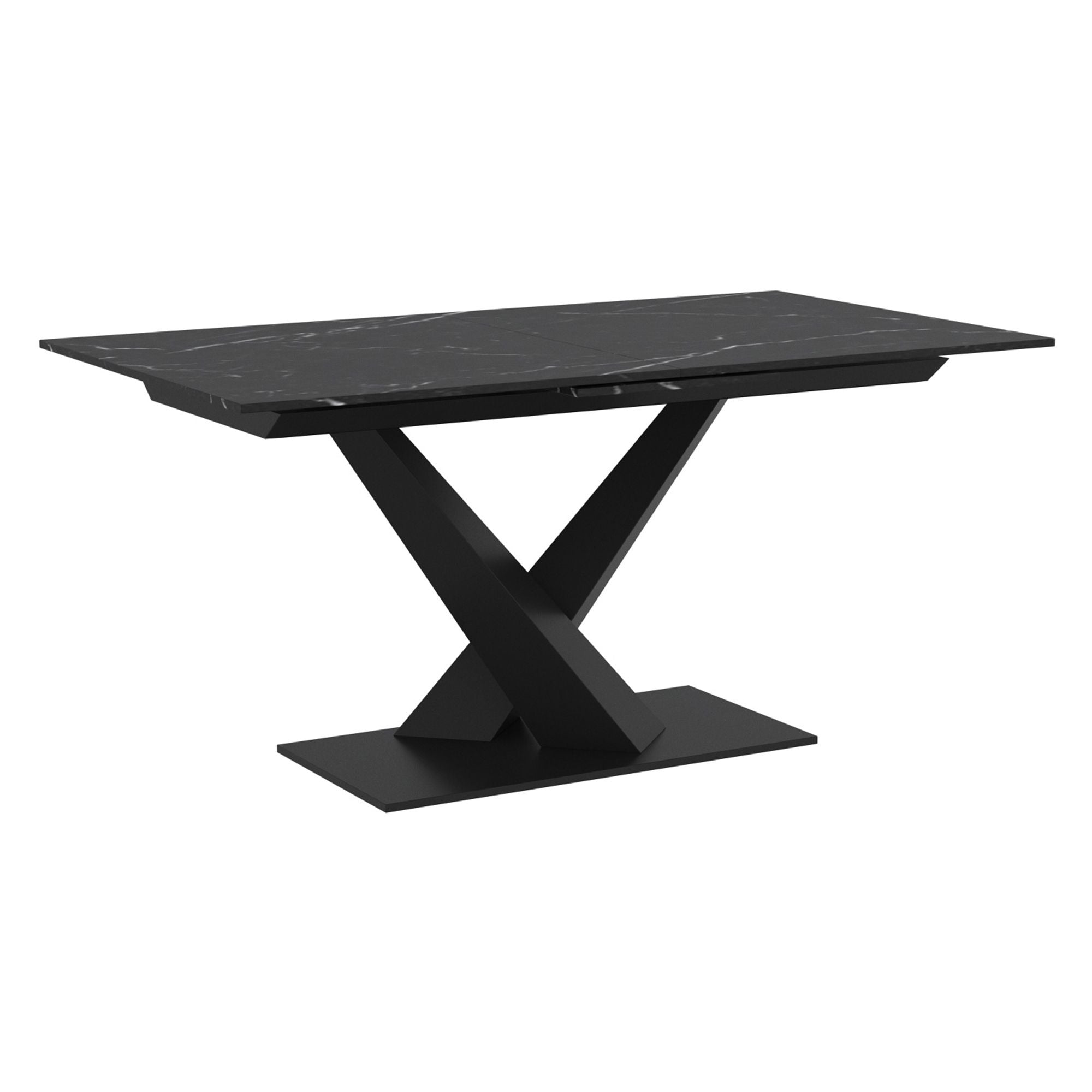 Julius 63"–79" Extension Sintered Stone Dining Table Black