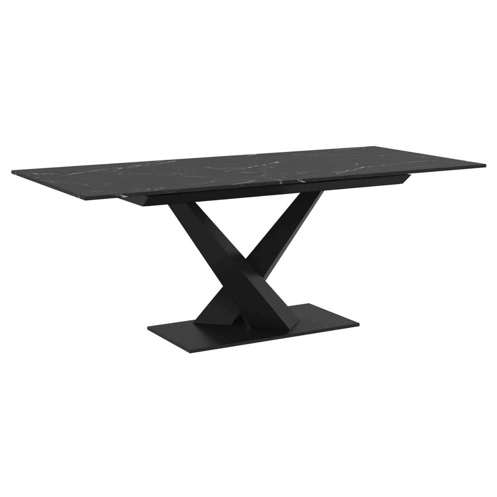 Julius 63"–79" Extension Sintered Stone Dining Table Black