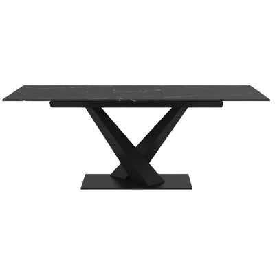 Julius 63"–79" Extension Sintered Stone Dining Table Black