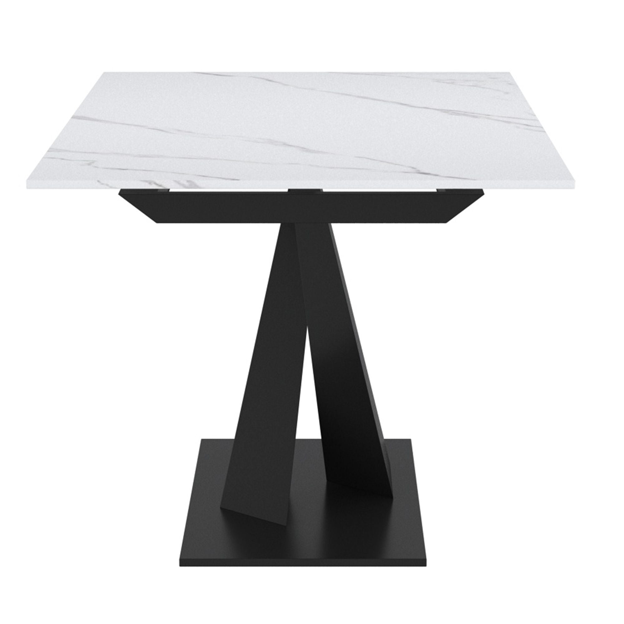 Julius 63"–79" Extension Sintered Stone Dining Table White and Black