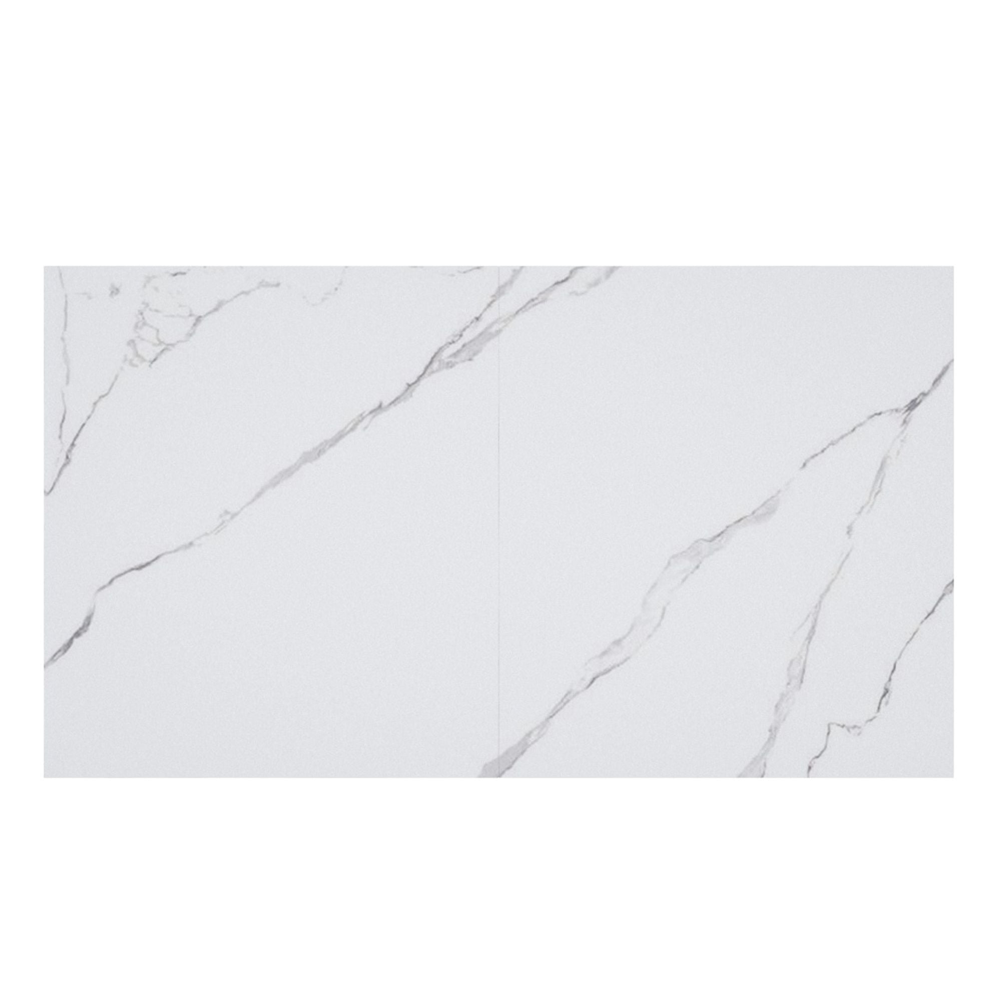 Julius 63"–79" Extension Sintered Stone Dining Table White and Black