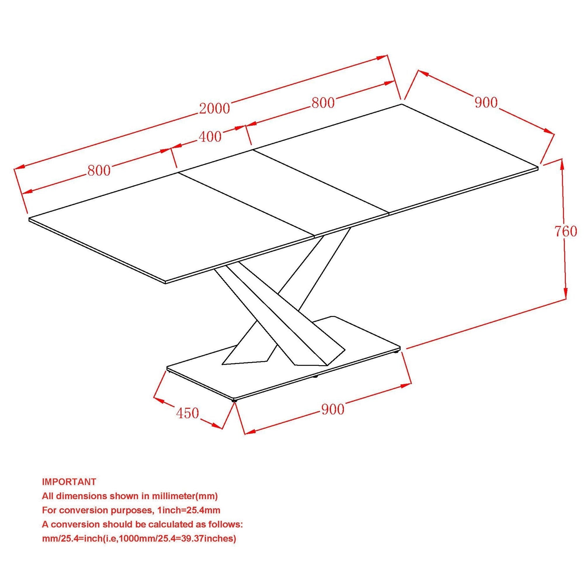 Julius 63"–79" Extension Sintered Stone Dining Table White and Black