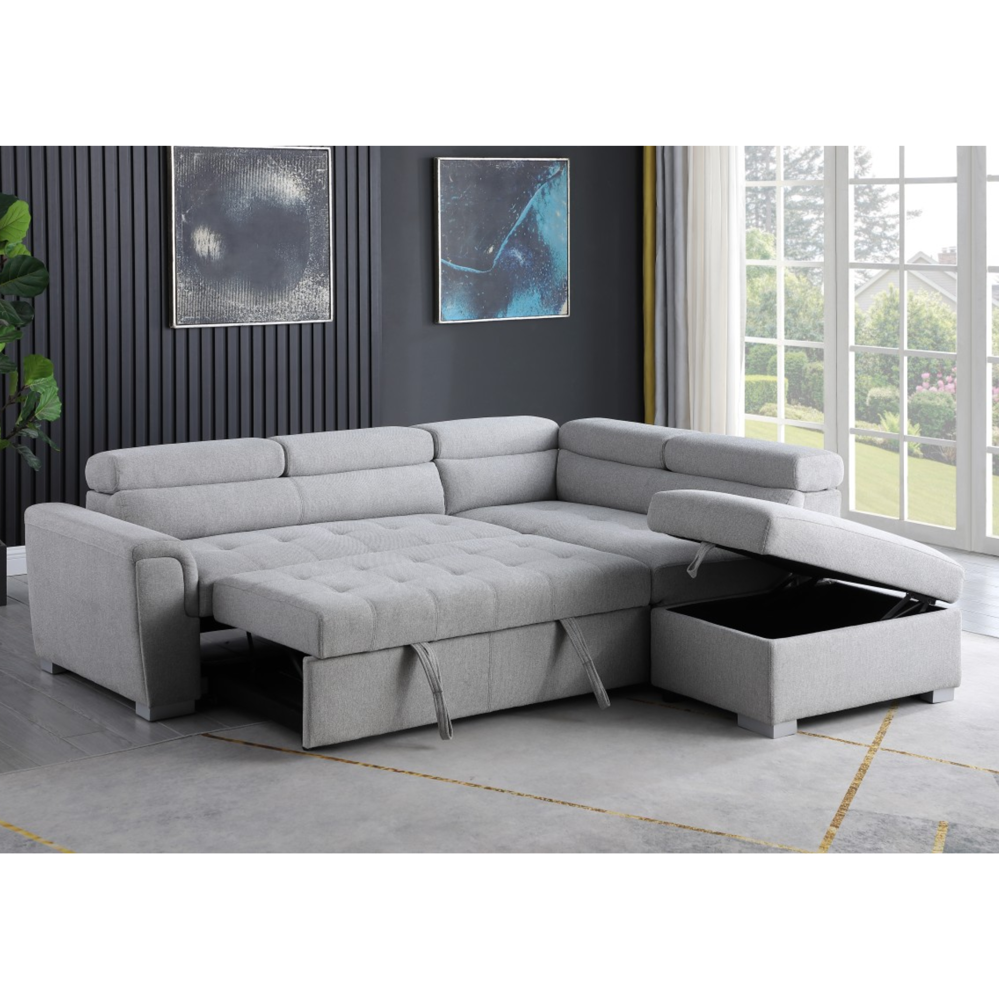 Sleeper Bed in Grey KF7019.