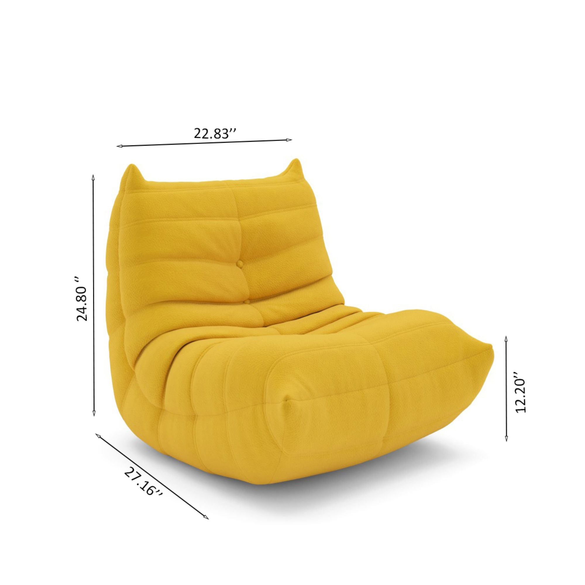 Kid's Armless Chair in Pale Yellow