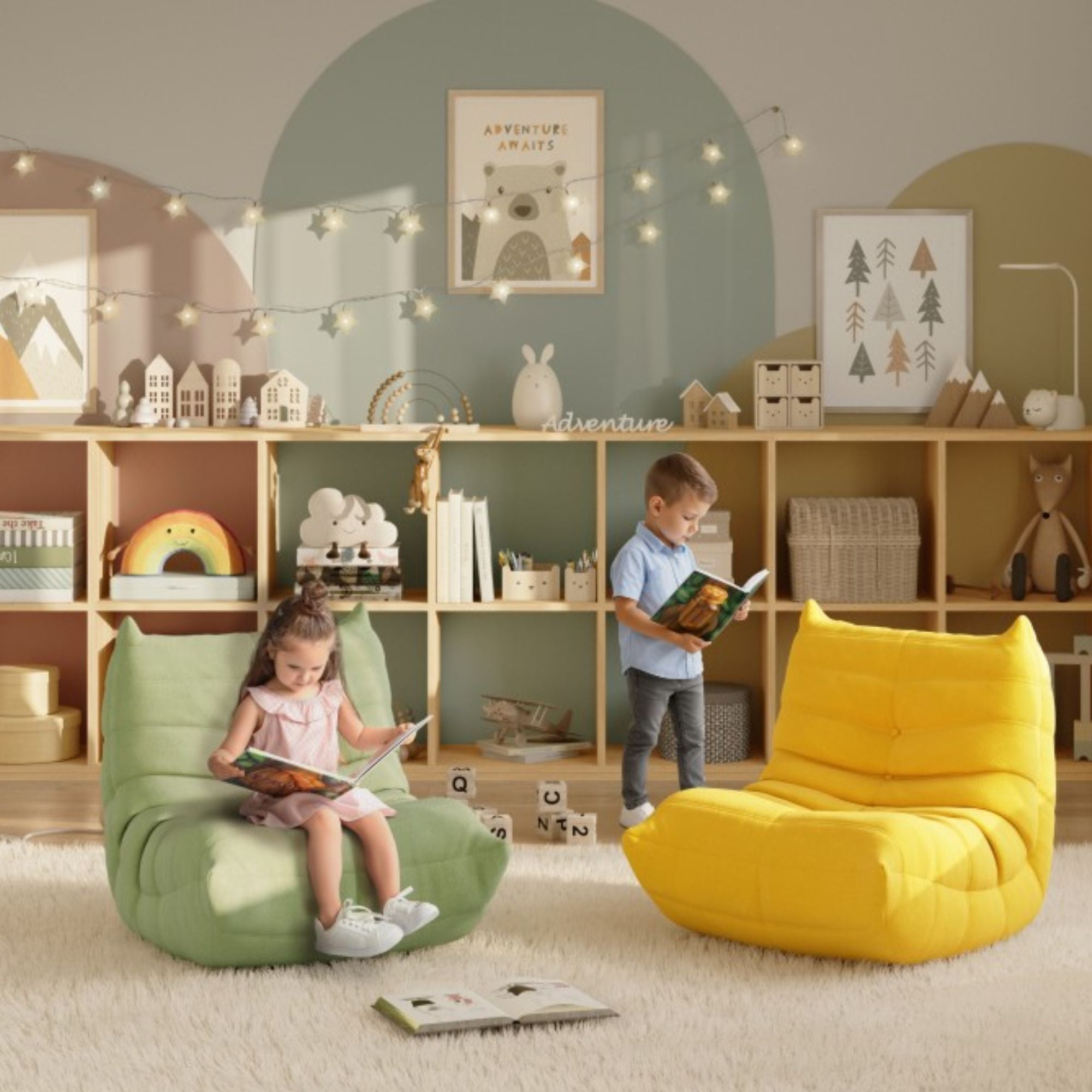 Kid's Armless Chair in Sage