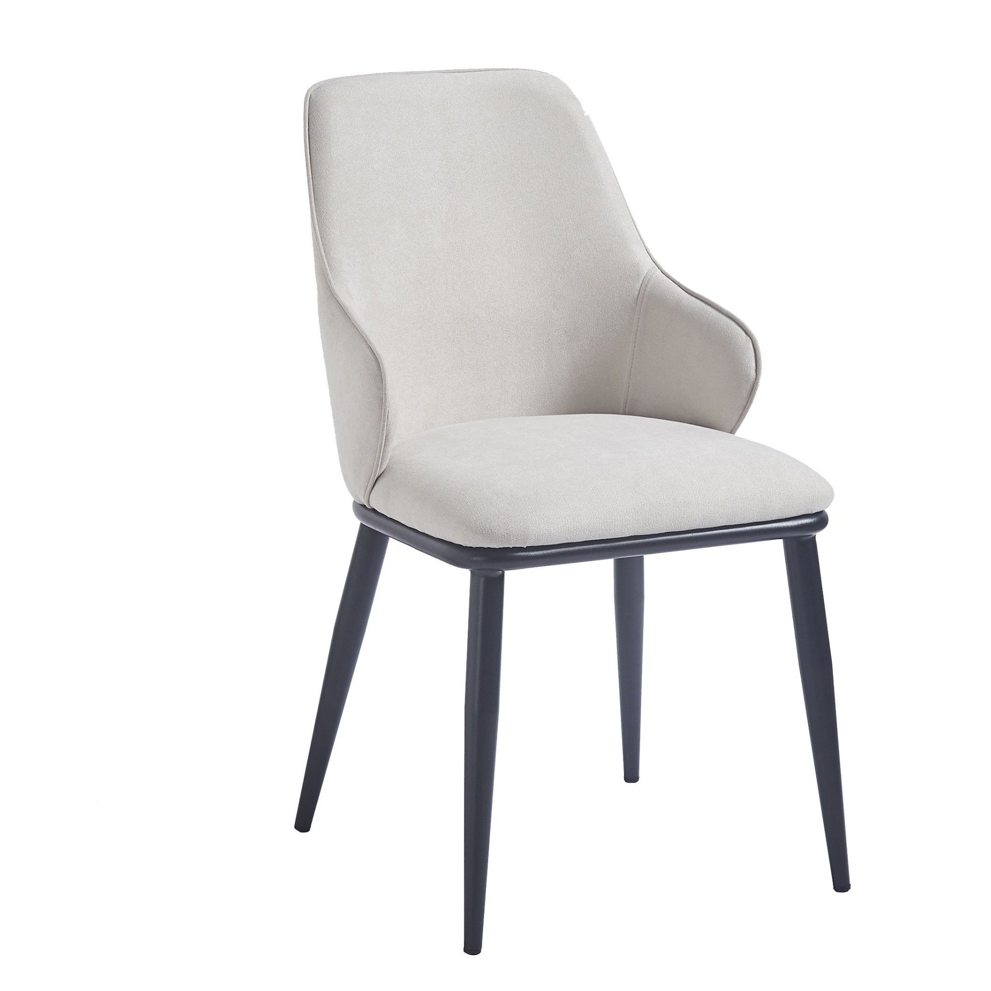Chaise de salle à manger Caspian moderne du milieu du siècle, couleur sable (lot de 2)