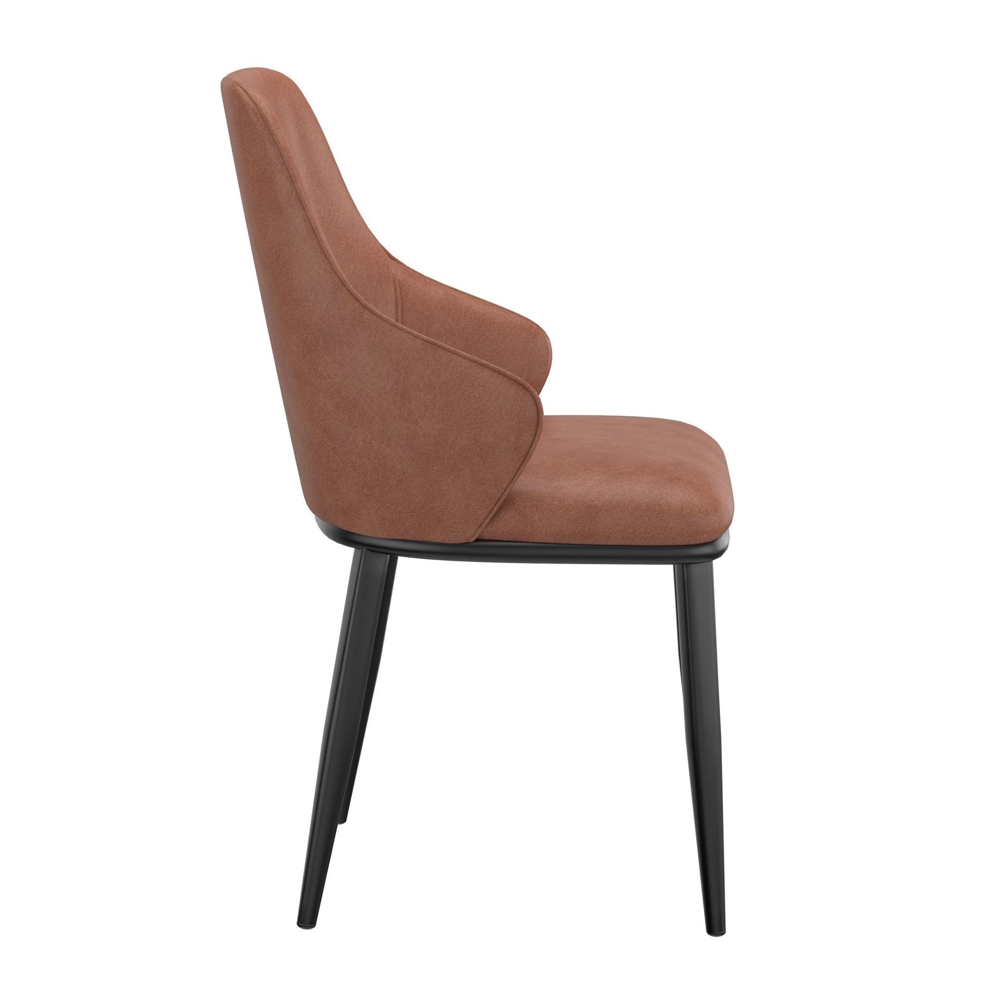 Chaise de salle à manger Caspian moderne du milieu du siècle, couleur sable (lot de 2)