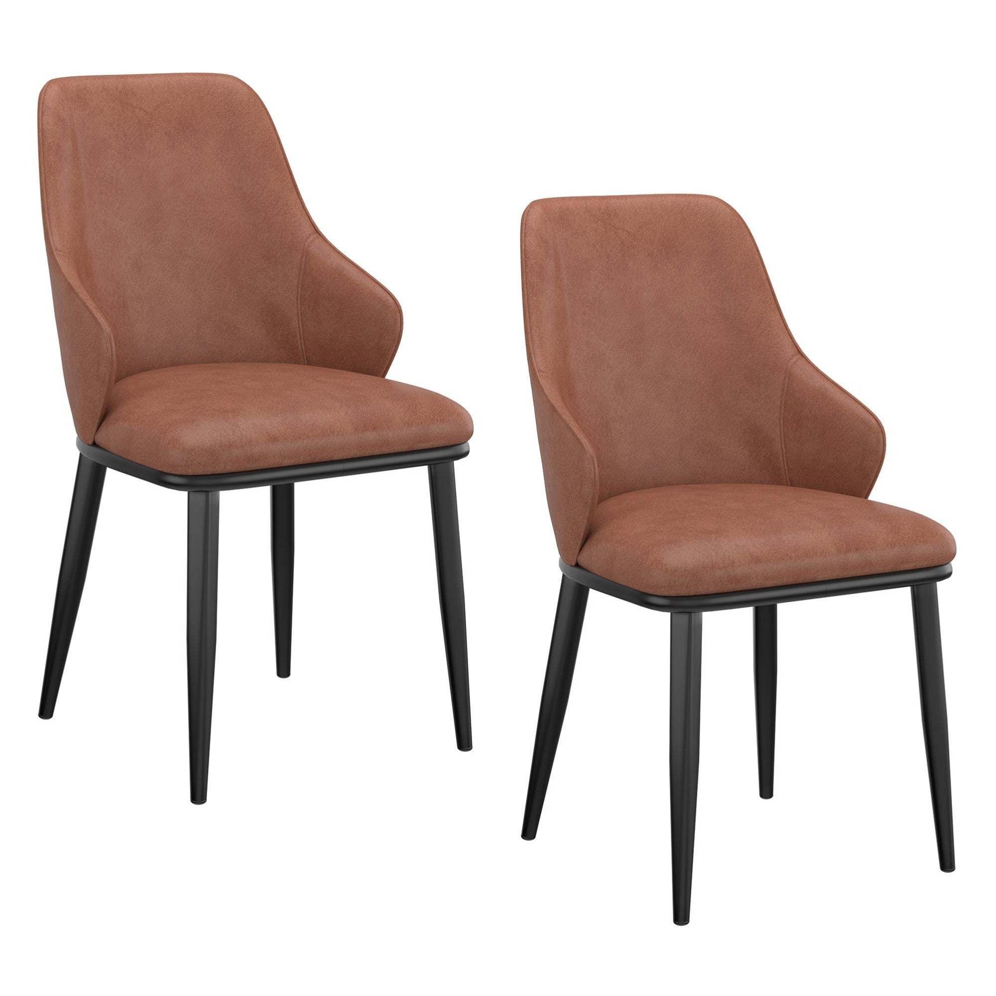 Chaise de salle à manger Caspian moderne du milieu du siècle, couleur sable (lot de 2)