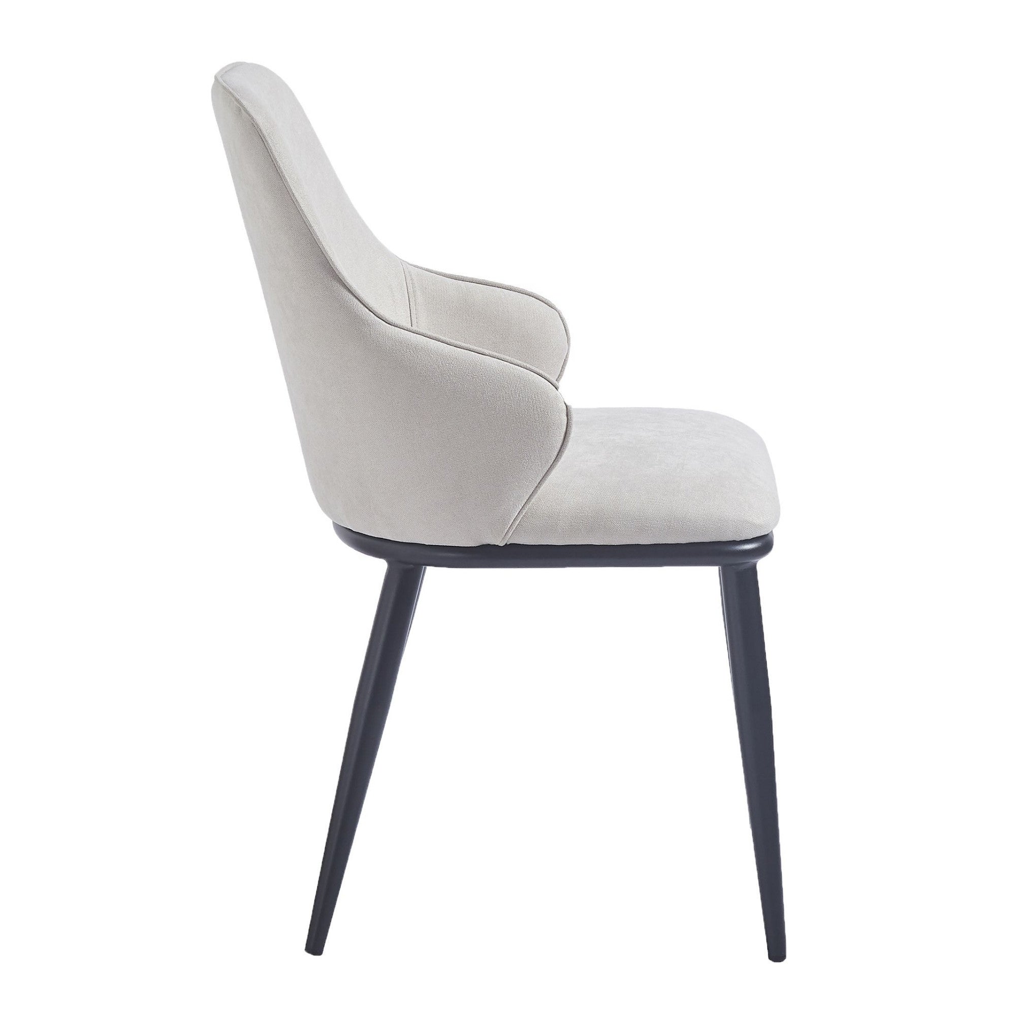 Chaise de salle à manger Caspian moderne du milieu du siècle, couleur sable (lot de 2)