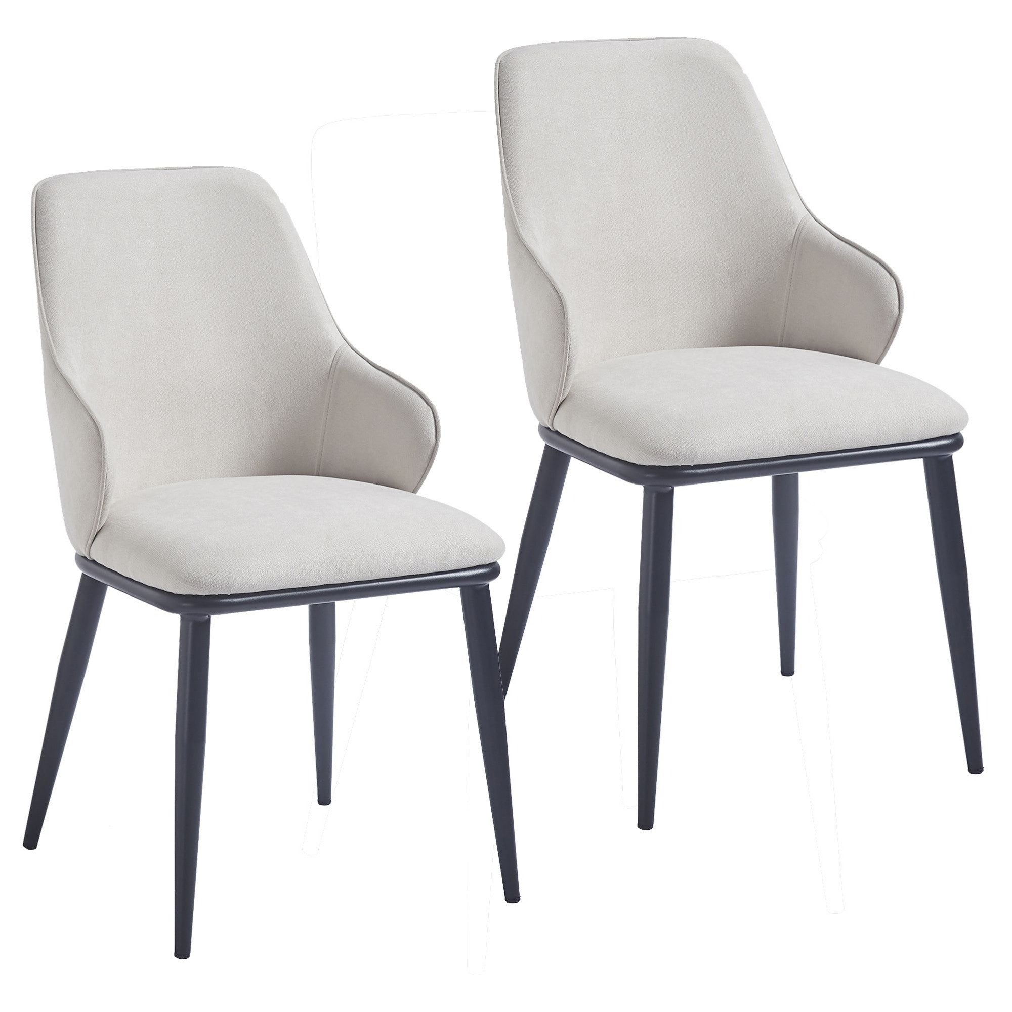 Chaise de salle à manger Caspian moderne du milieu du siècle, couleur sable (lot de 2)