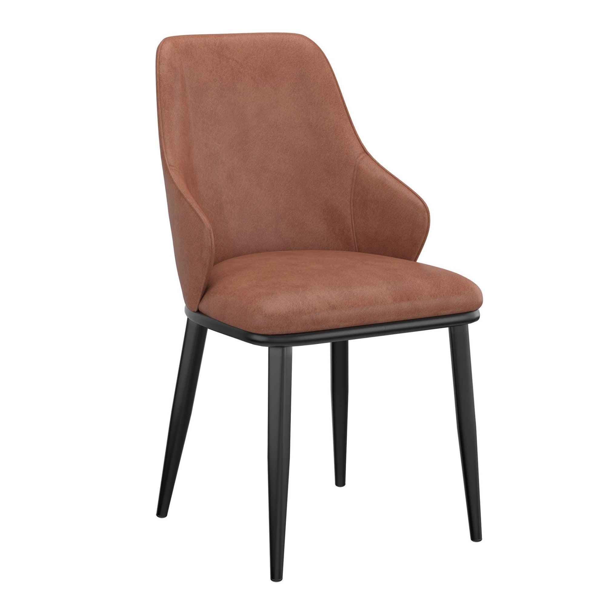 Chaise de salle à manger Caspian moderne du milieu du siècle, couleur sable (lot de 2)