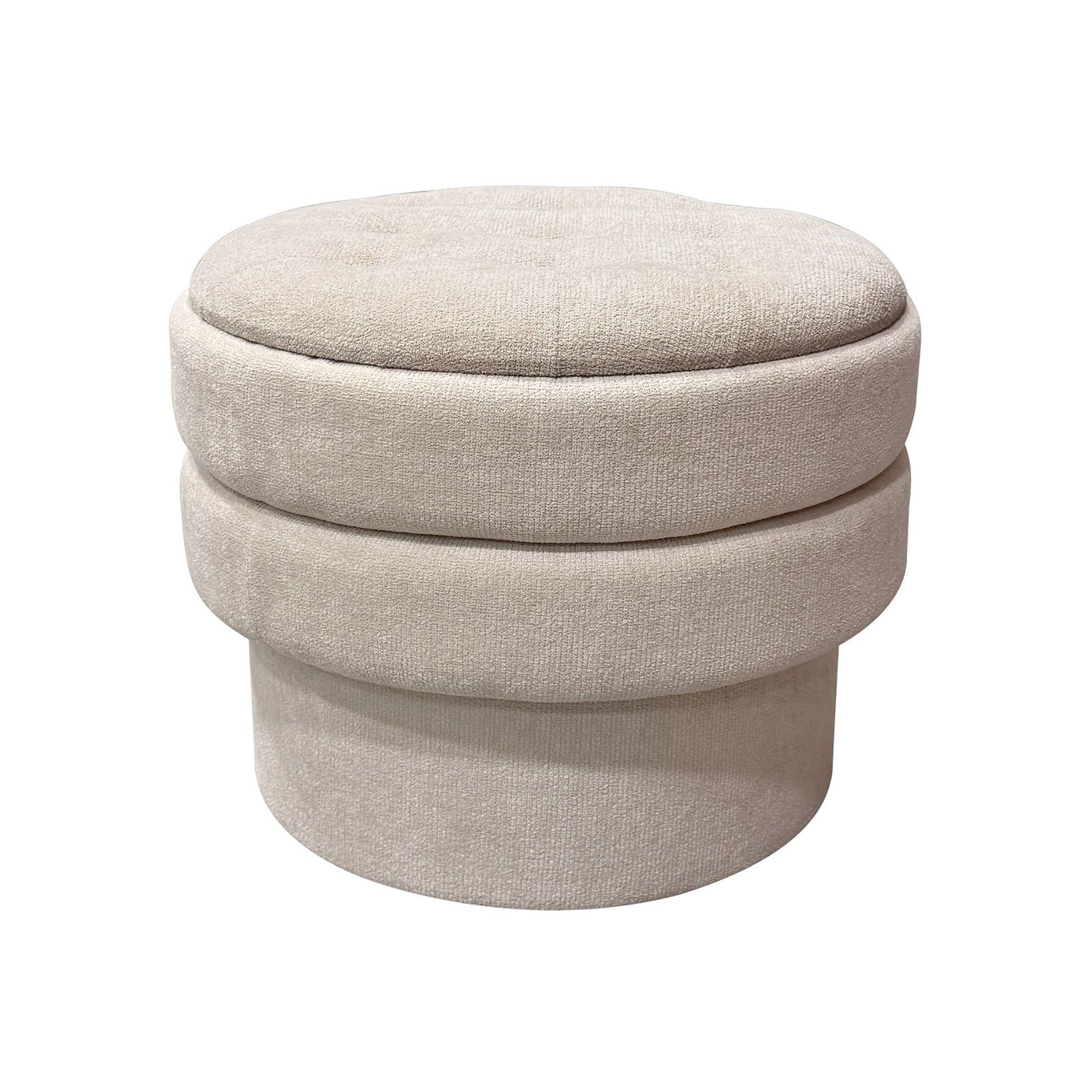 Kepler Round Storage Ottoman in Oat
