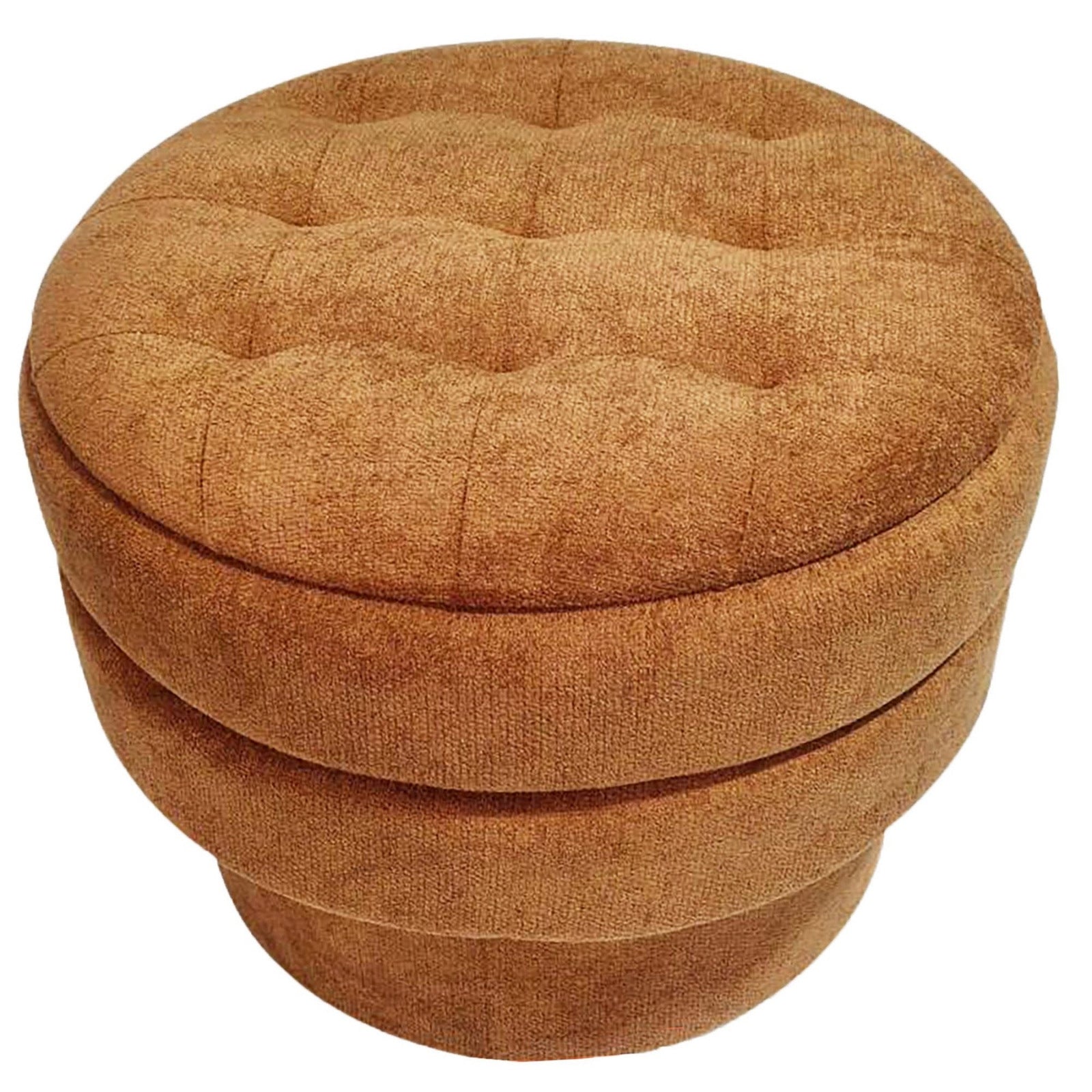 Kepler Round Storage Ottoman in Rust