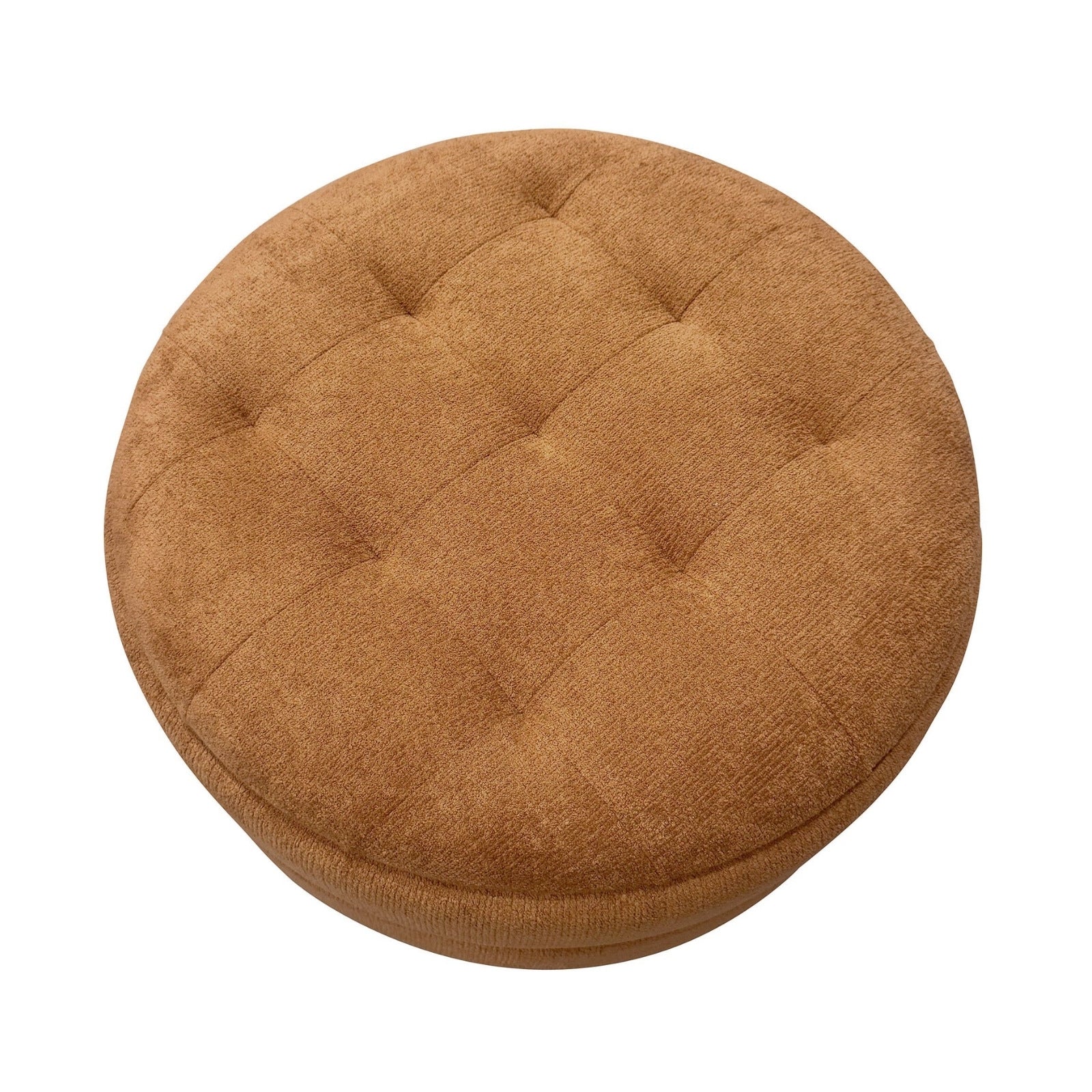 Kepler Round Storage Ottoman in Rust