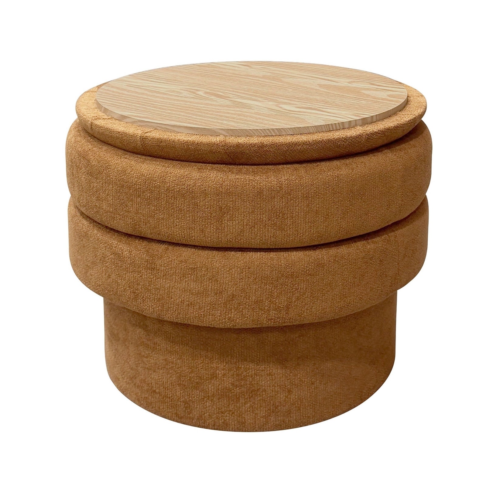 Kepler Round Storage Ottoman in Rust