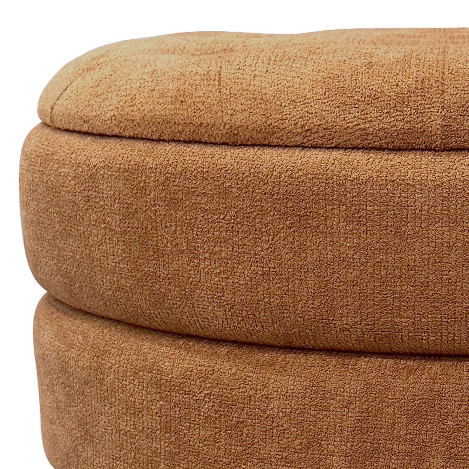 Kepler Round Storage Ottoman in Rust