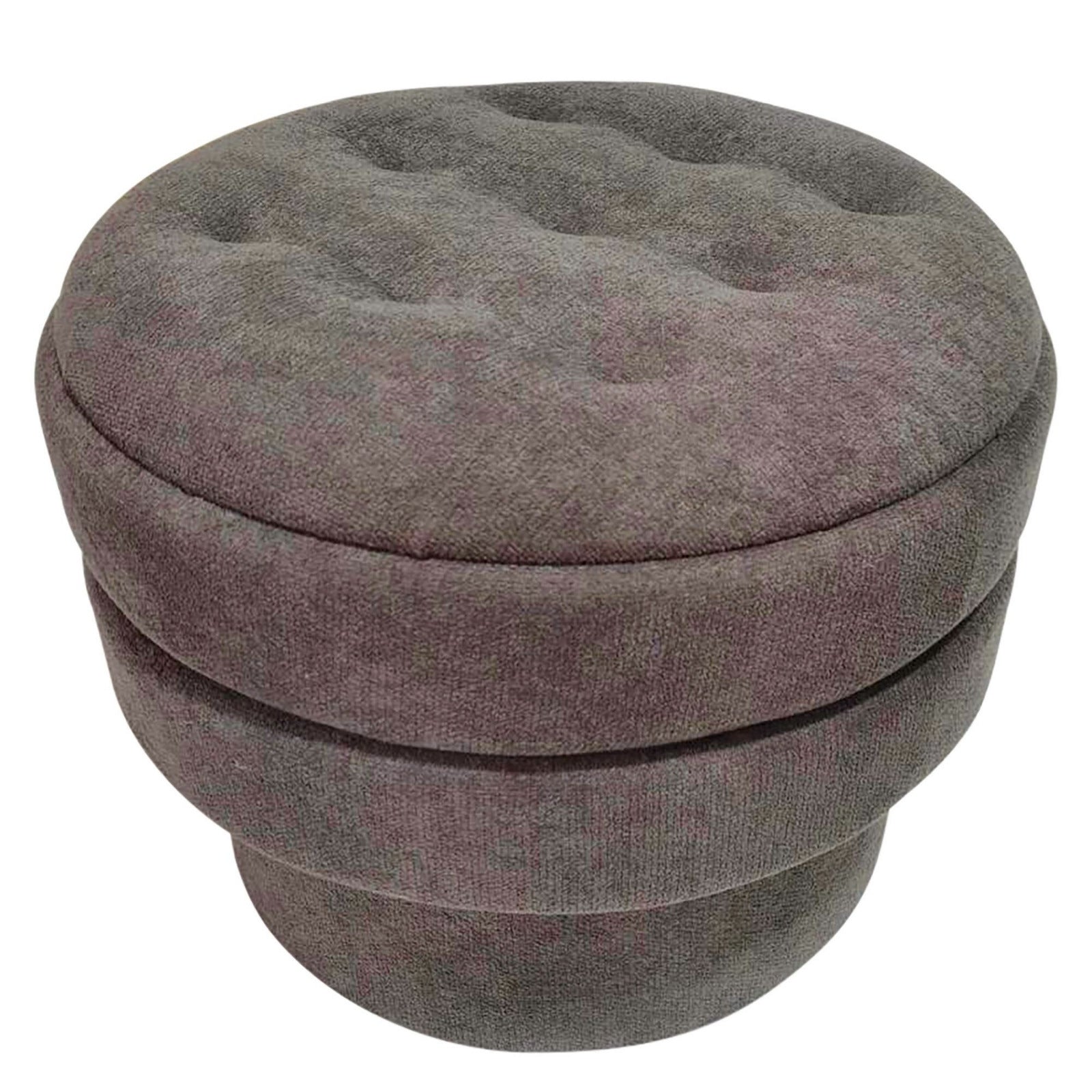 Kepler Round Storage Ottoman in Warm Charcoal