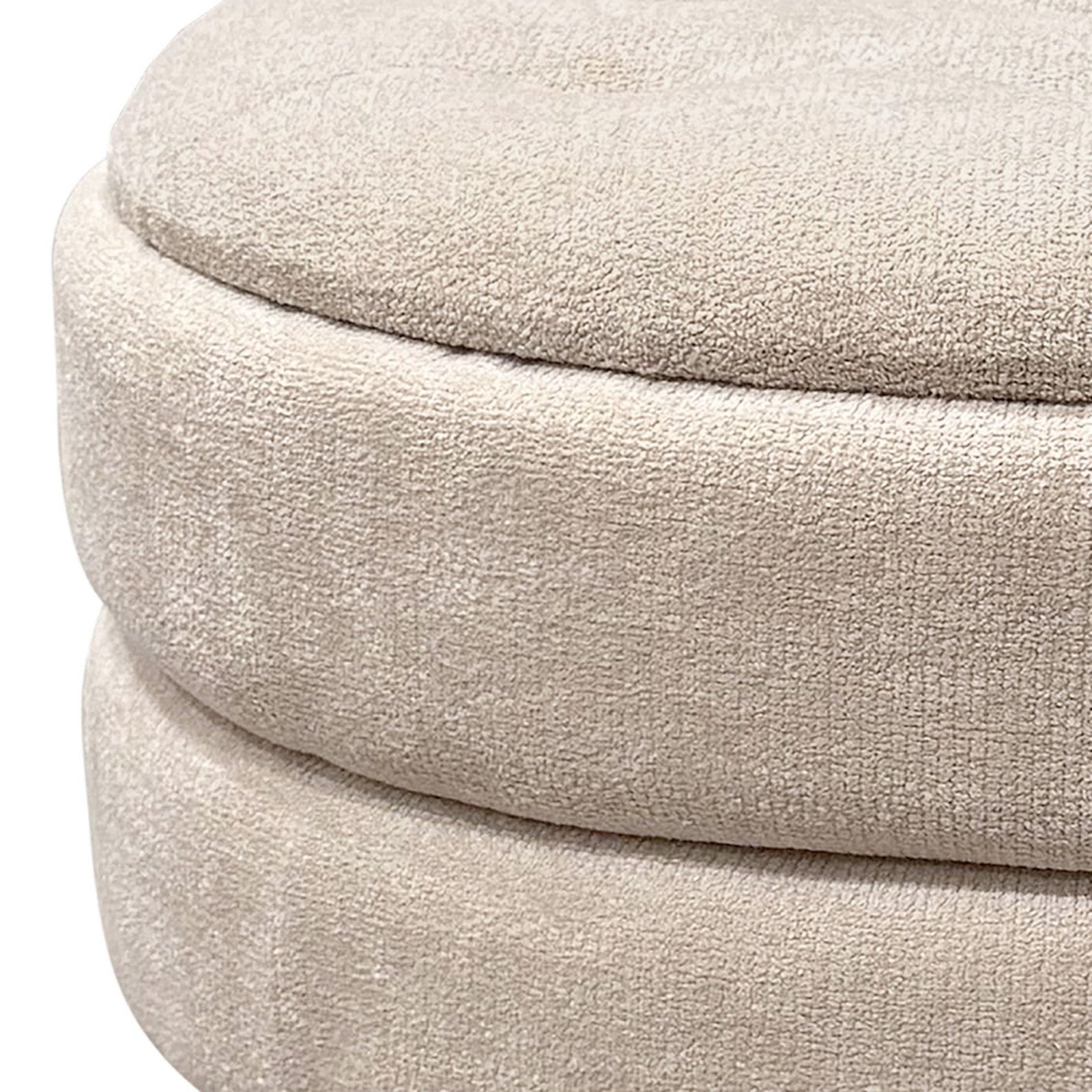Kepler Round Storage Ottoman in Oat