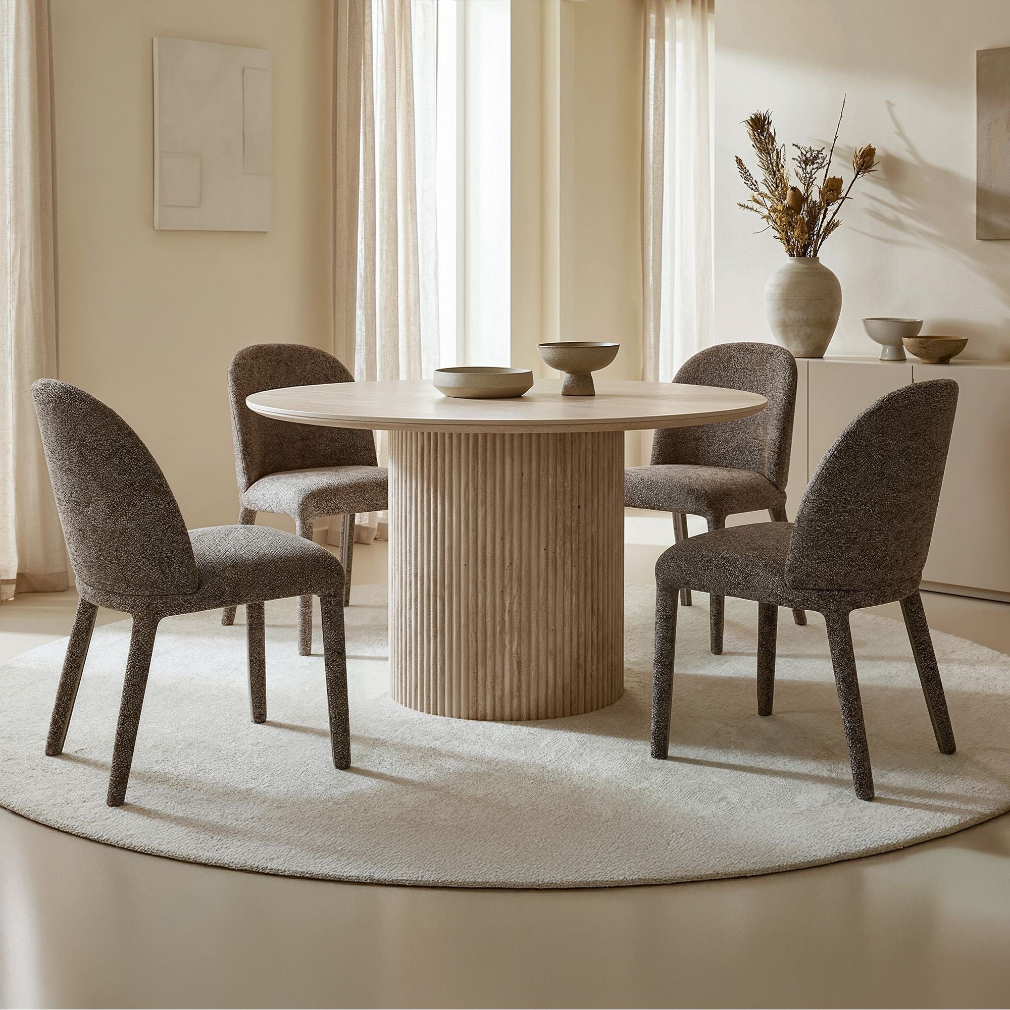Thalia and Kiara 5pc Sintered Stone Dining Set