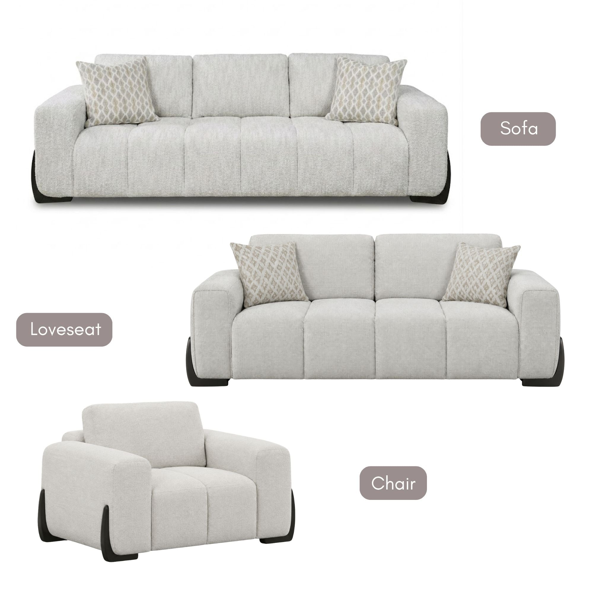 Canadian-made Parker Modern Sofa Set