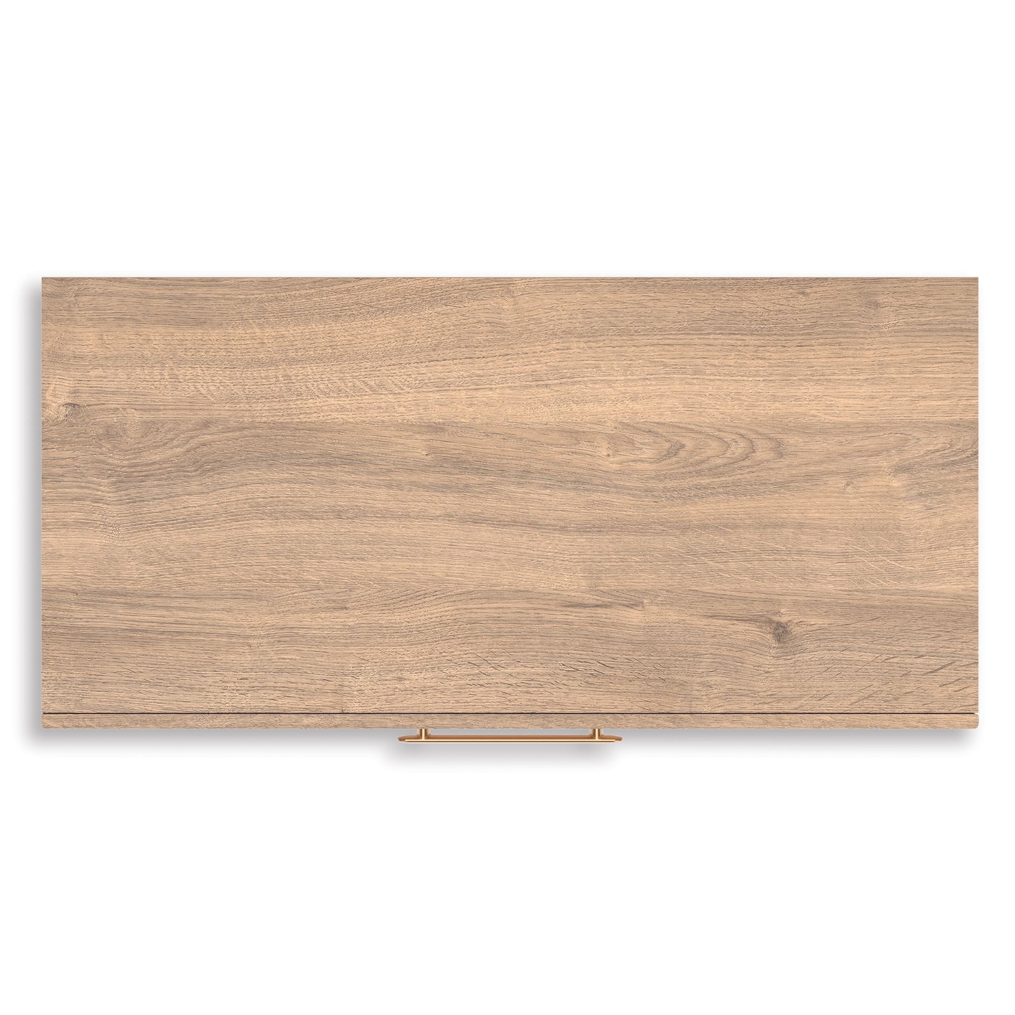 Tan Kinlanni five-drawer chest from Signature Ashley with sleek wooden finish and modern design for bedroom storage.