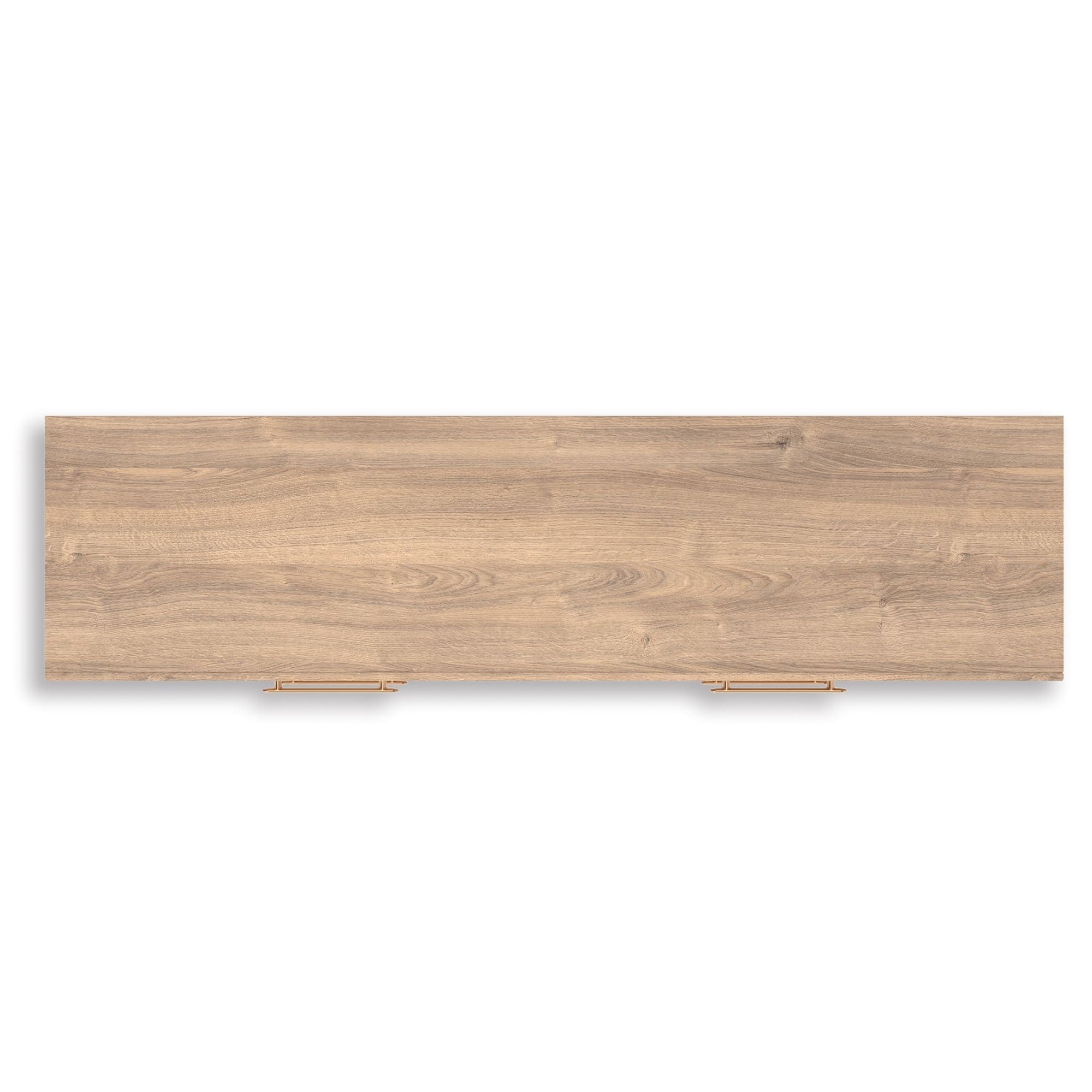 Signature Ashley Kinlanni six-drawer tan dresser with sleek handles and smooth finish, ideal for modern bedroom storage.