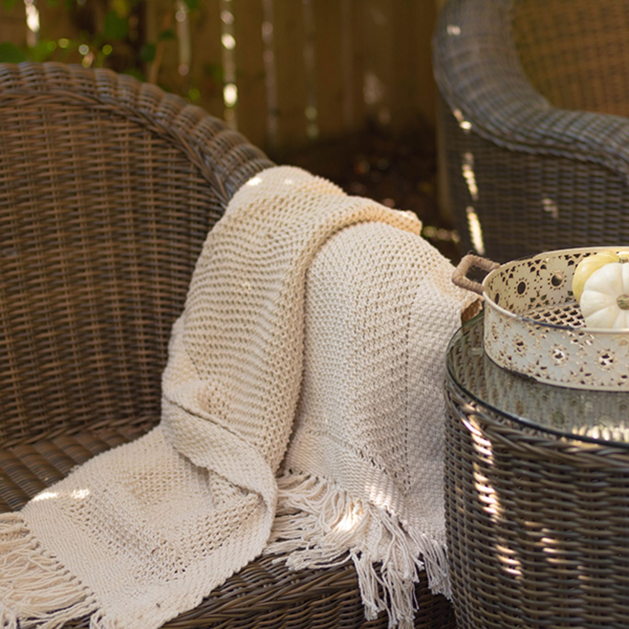 Knitted Throw With Tassels | CastleUp Experience Centre Online Furniture