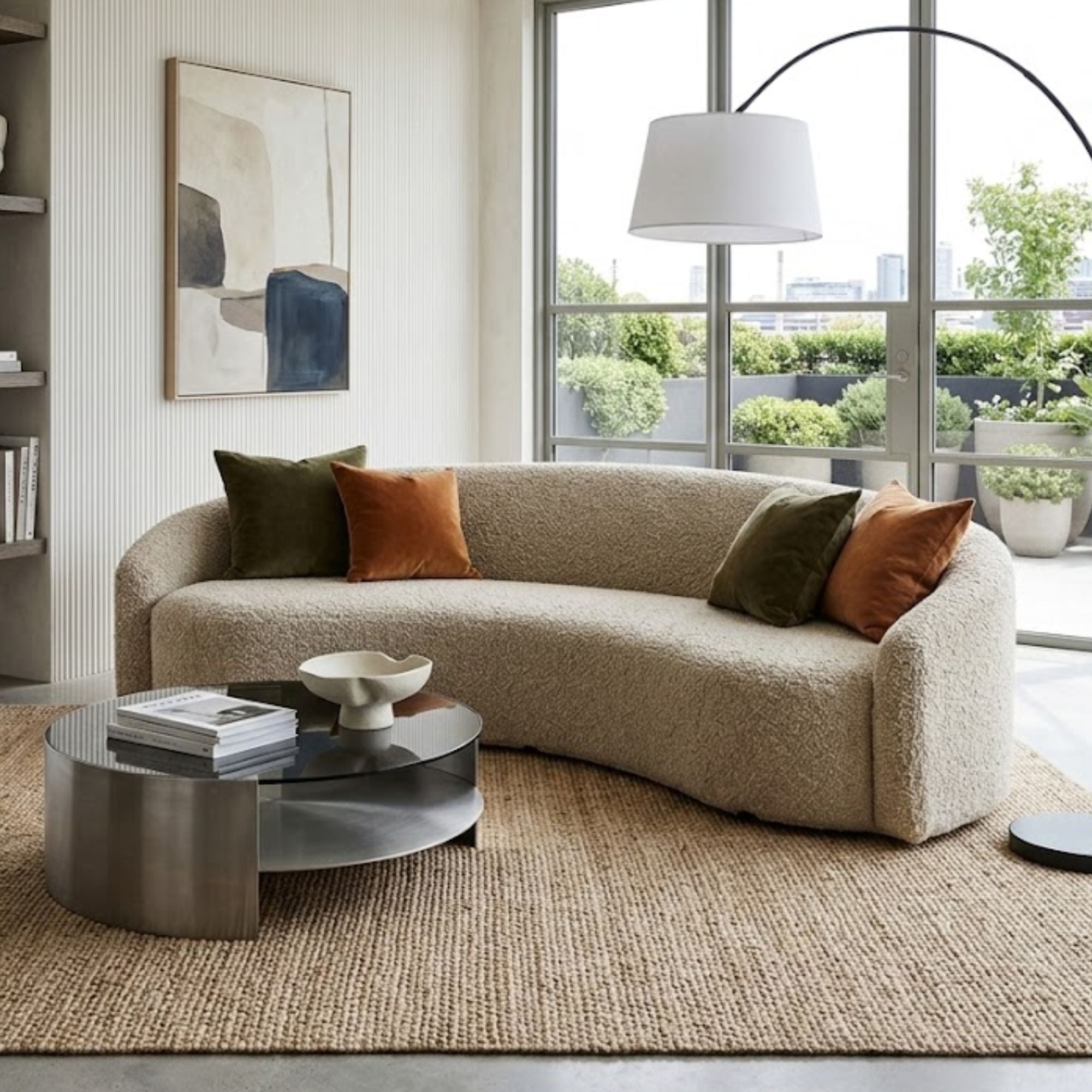 Canapé de la Collection Kyra, fabriqué au Canada, couleur taupe
