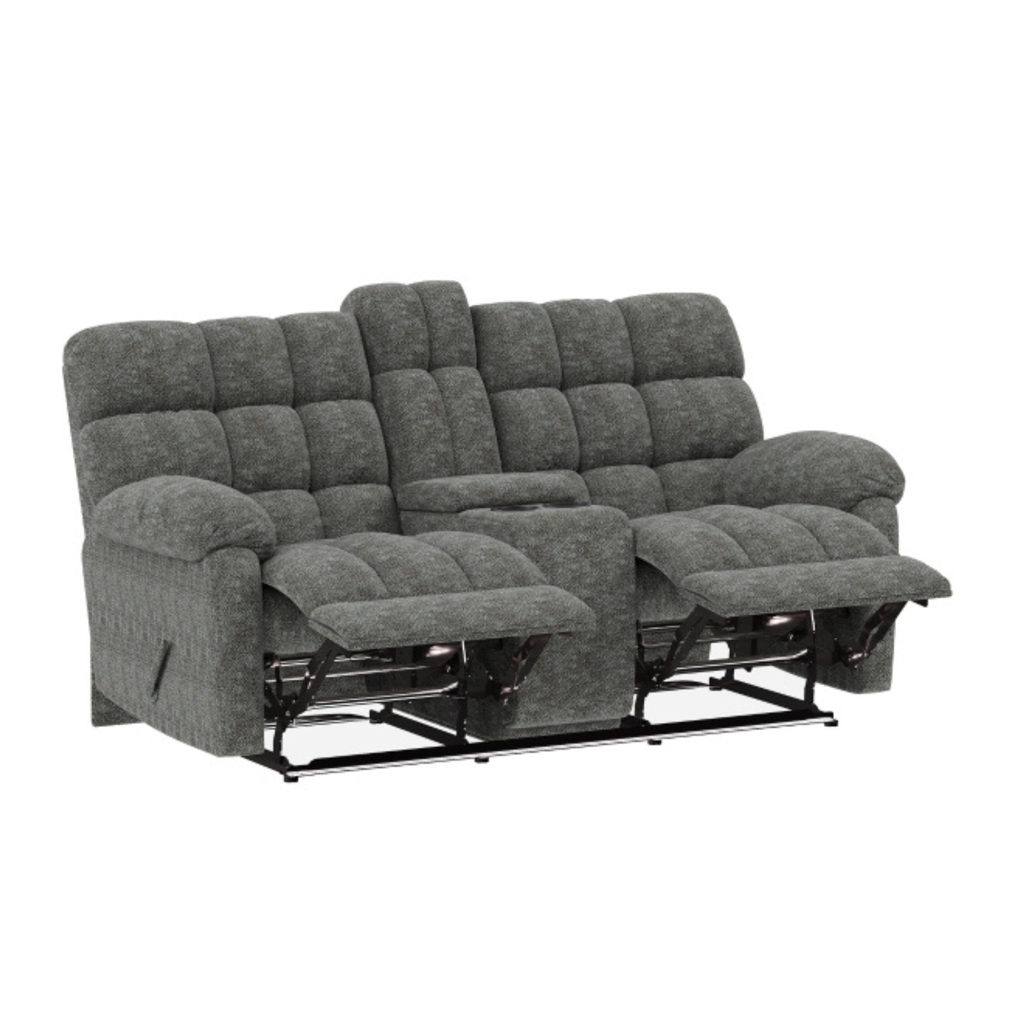 Lancaster Reclining Loveseat Grey Chenille