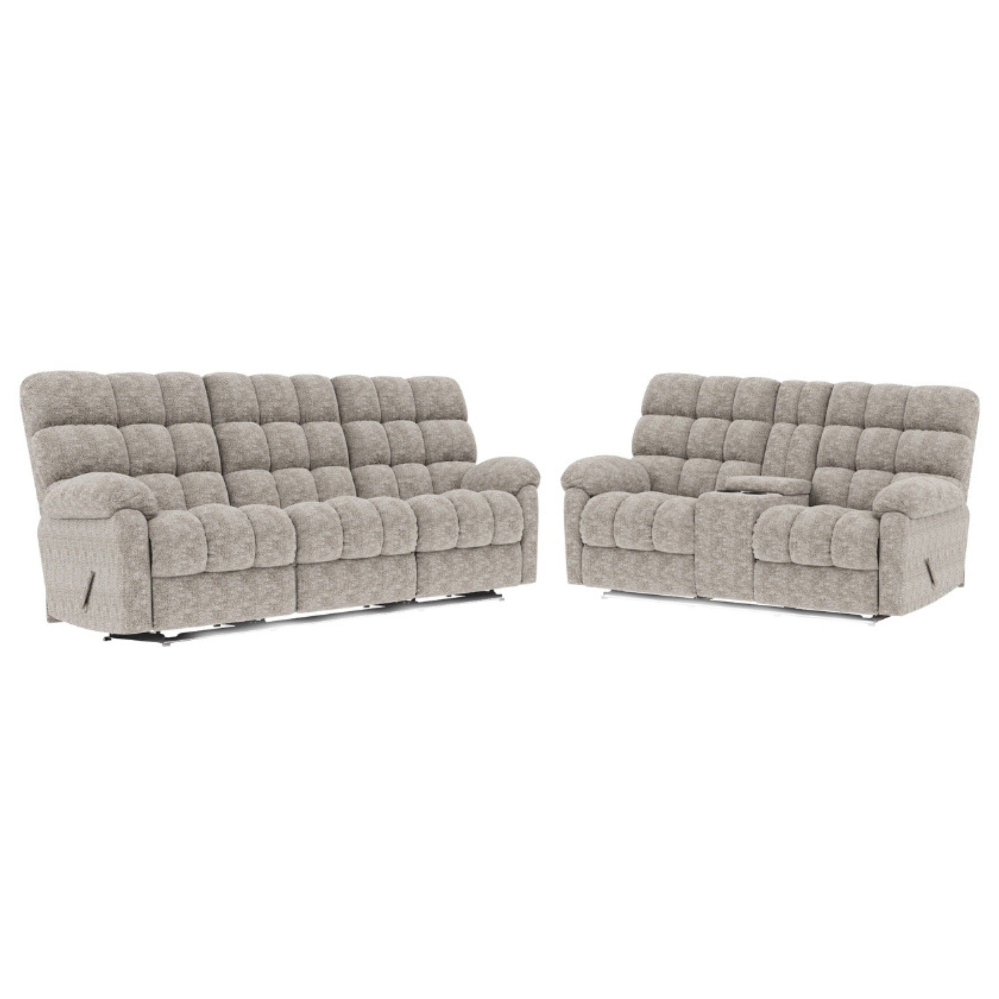 Lancaster Reclining Upholstery Set Beige Chenille