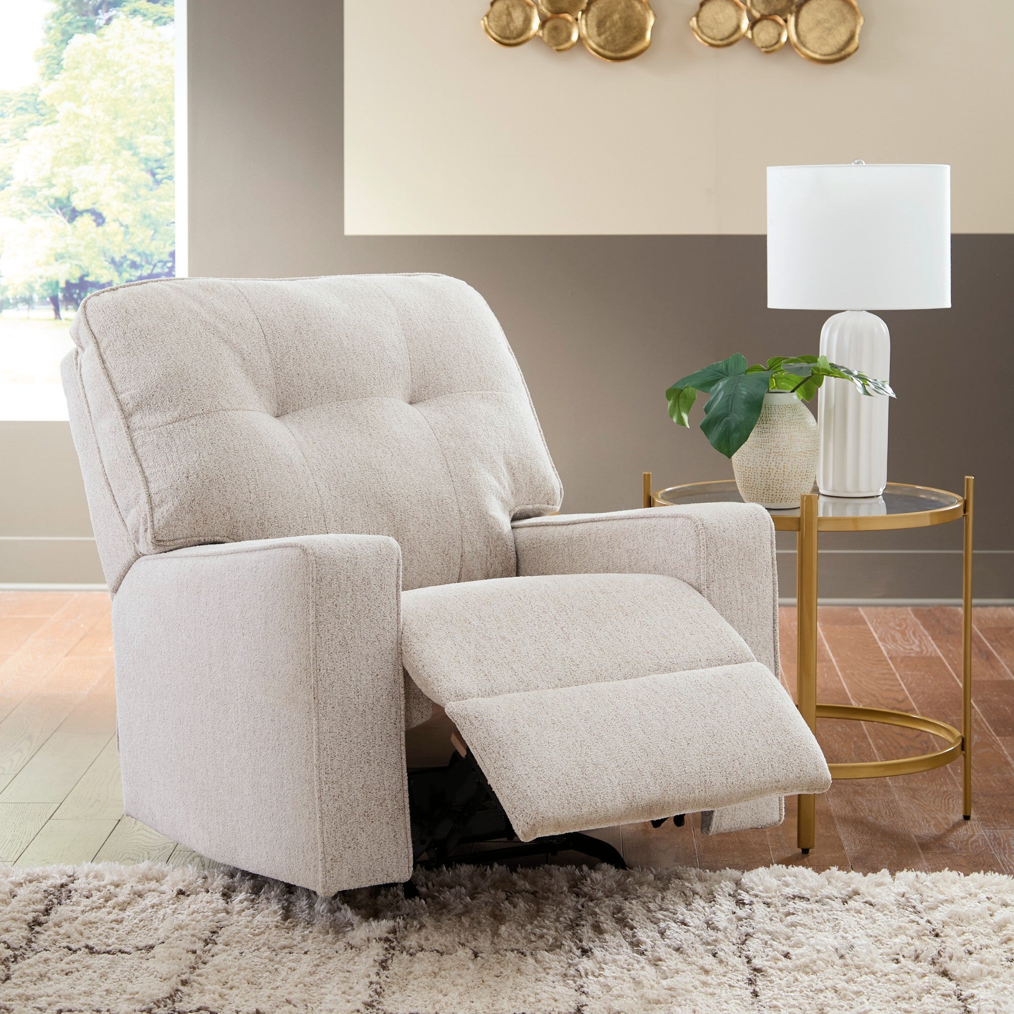 Larimer Rocker Reclining Chair in Stone