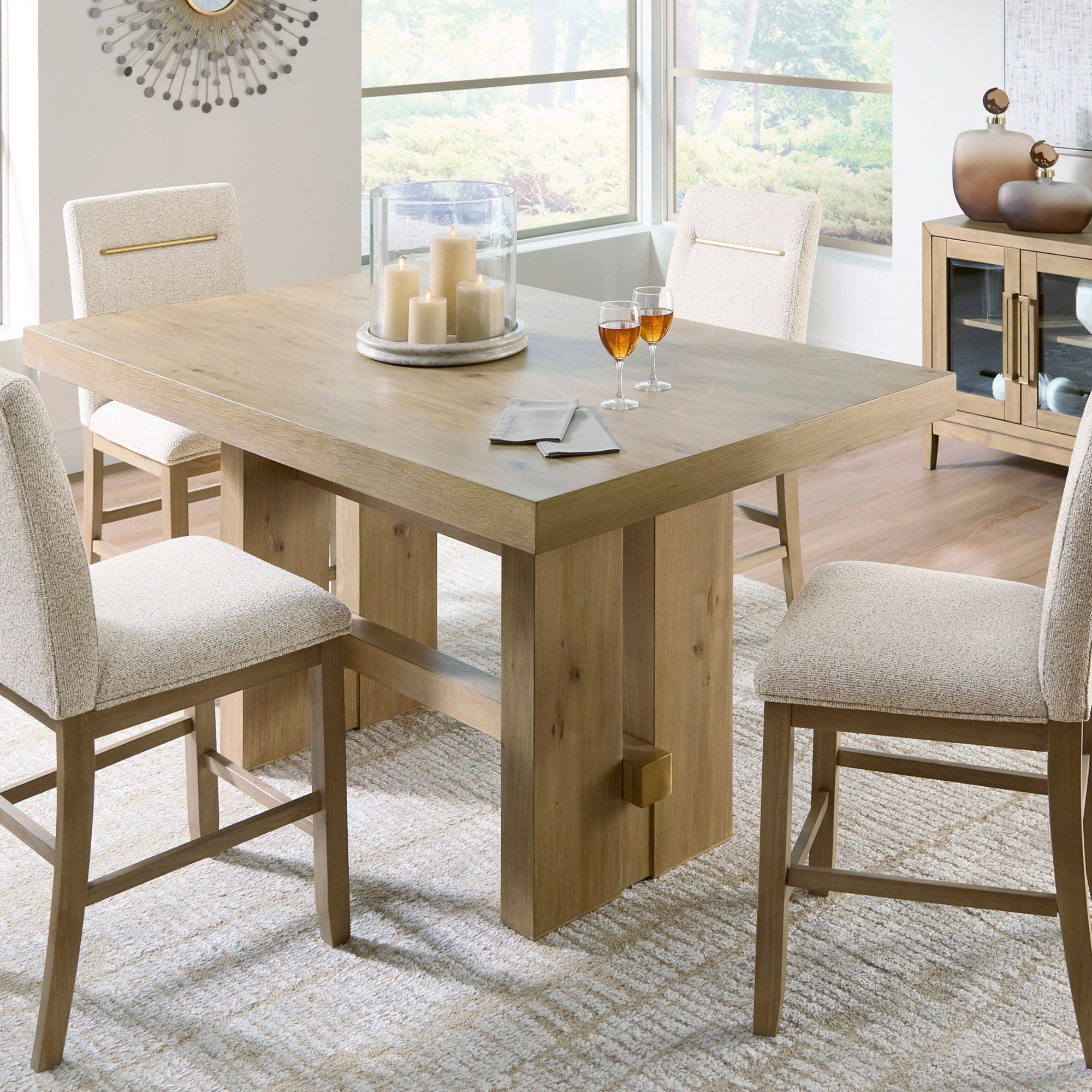 Lasinger Rectangular Dining Room Counter Table Set