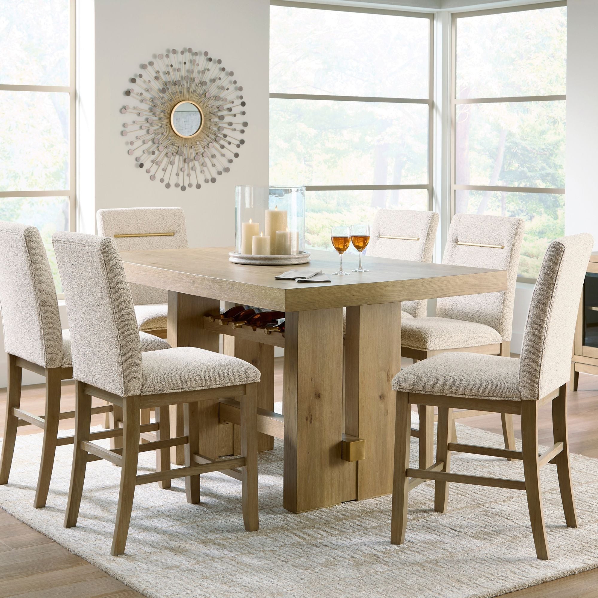 Lasinger Rectangular Dining Room Counter Table Set