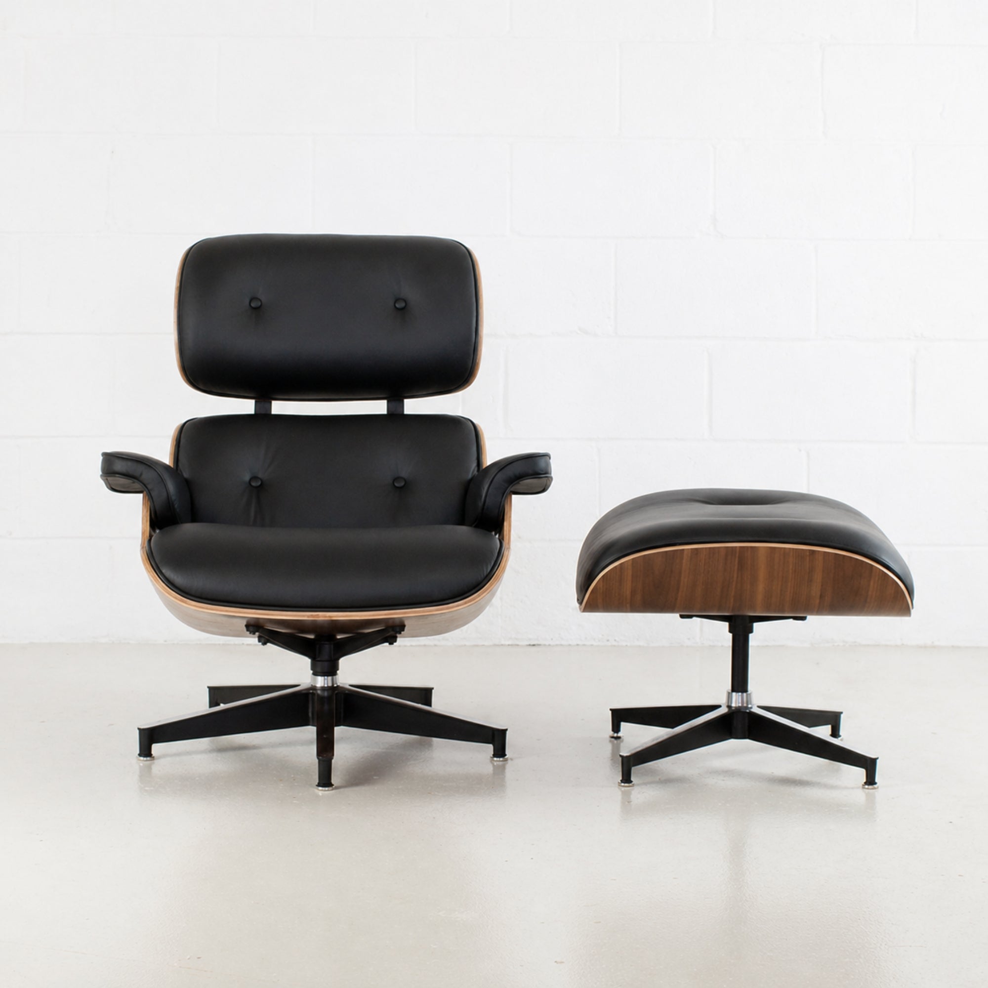 Elite Living Charles top grain leather swivel lounge chair with matching ottoman, featuring plush upholstery and modern accent style.