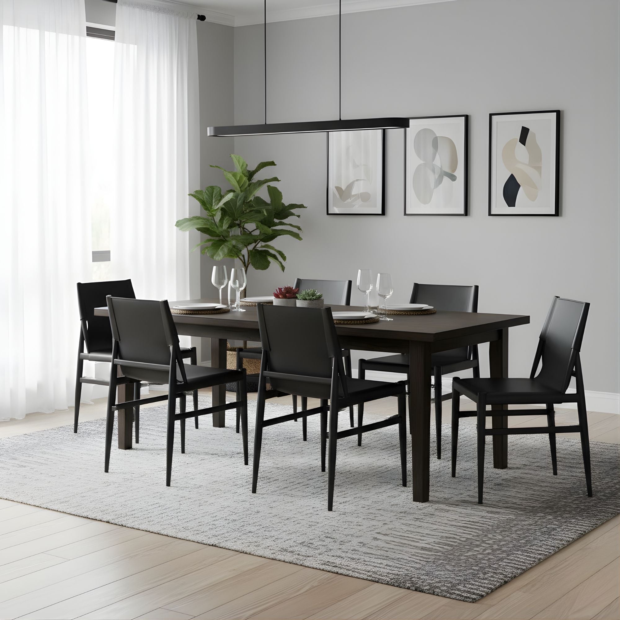 Leader Dining Chair in Black (Set of 2)