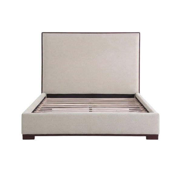 Modern Lennox platform bed by Brassex featuring a sleek design with a sturdy wooden frame and a low-profile headboard.