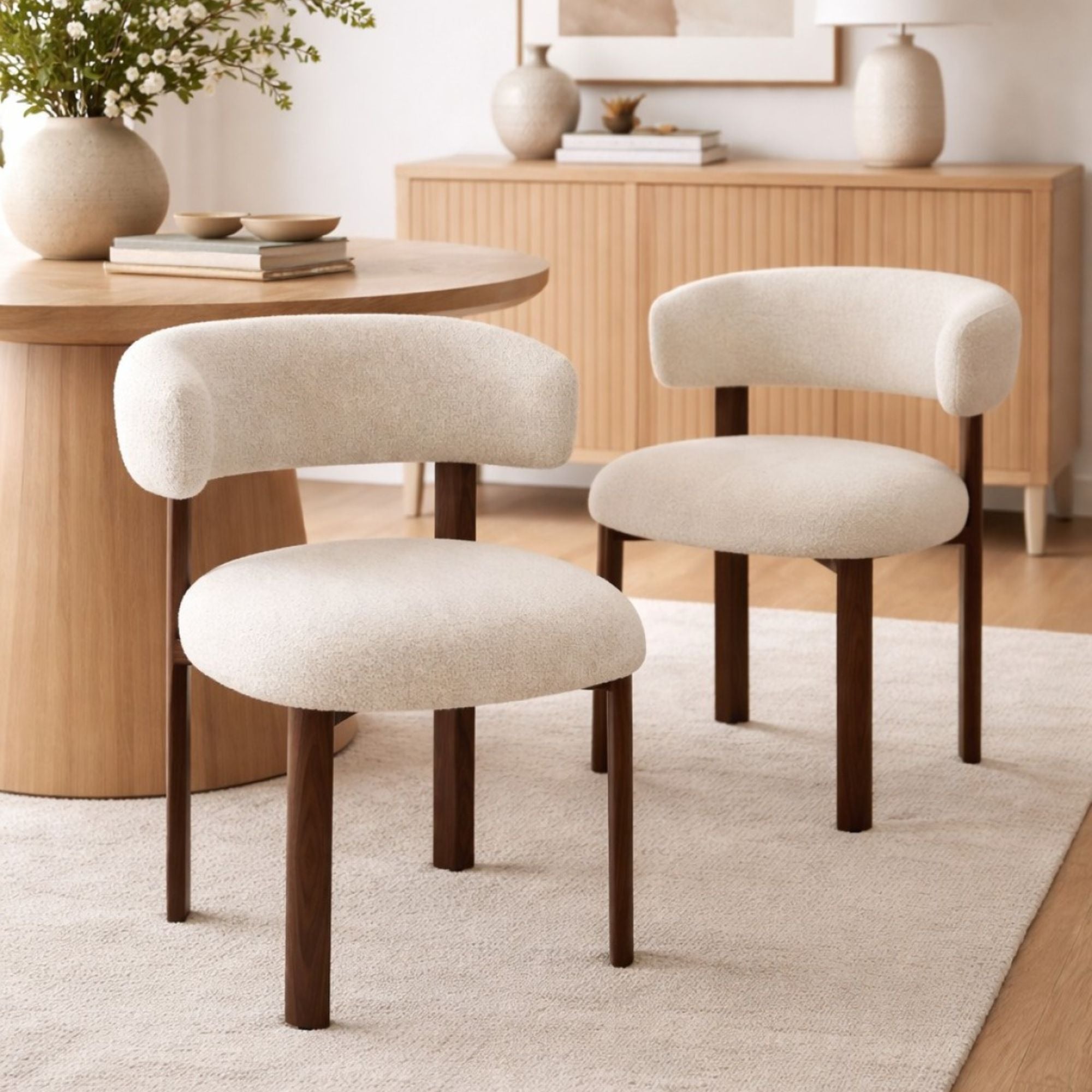 Linden Dining Chair Set in Beige (Set of 2) | CastleUp Experience Centre Online Furniture