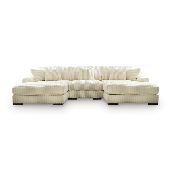 Lindyn 3-Piece Sectional with Double Chaise in Ivory