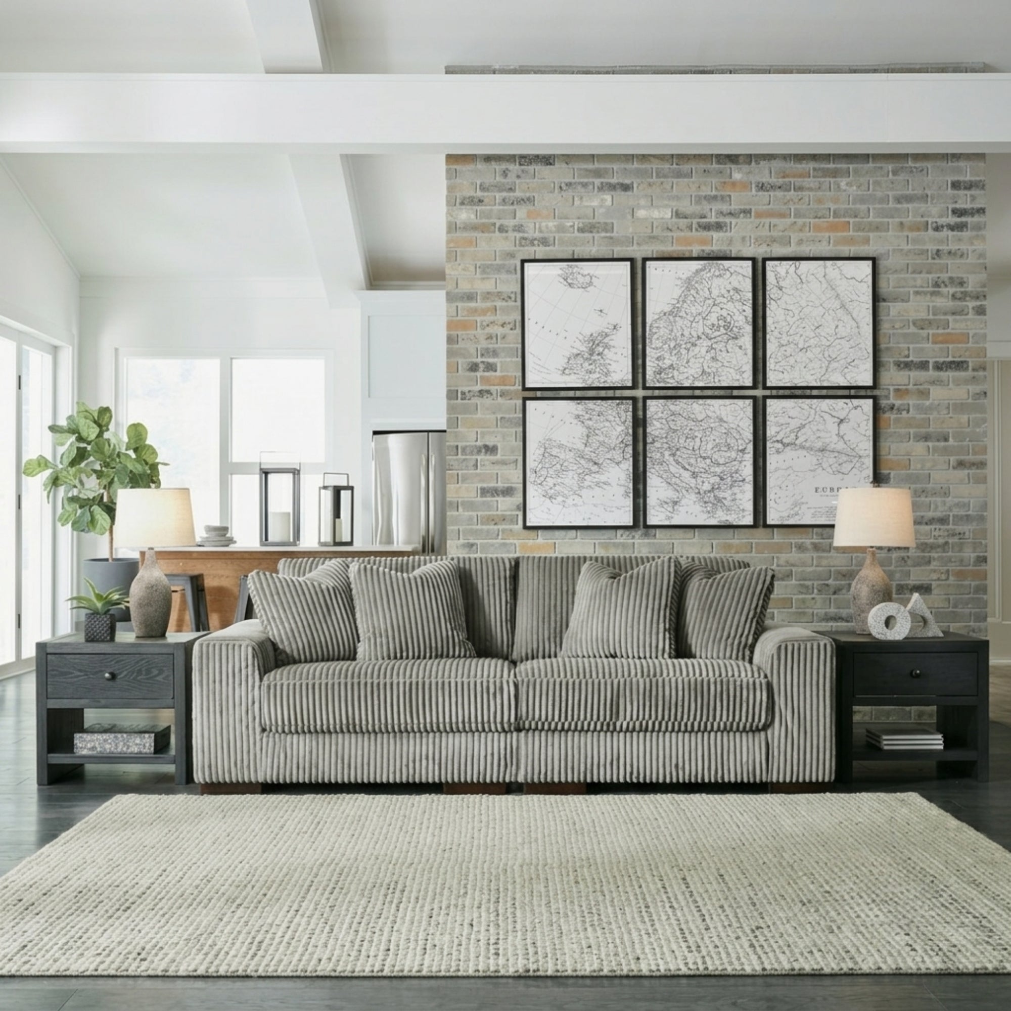 Lindyn 2-Piece Modular Sofa Grey