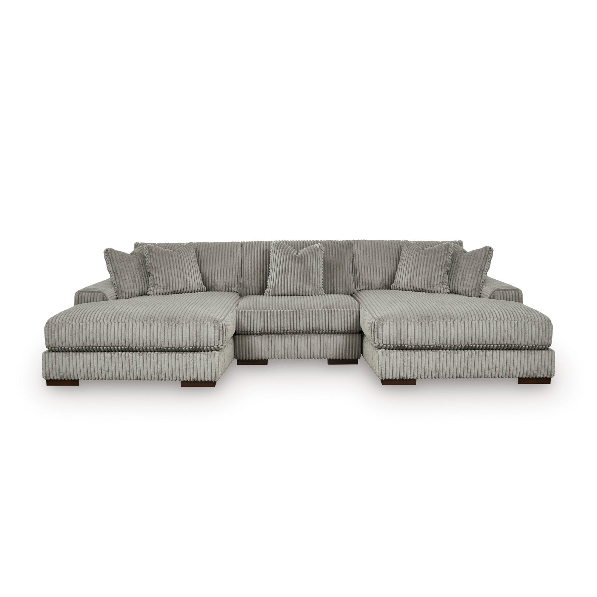 Lindyn 3-Piece Sectional with Double Chaise in Grey