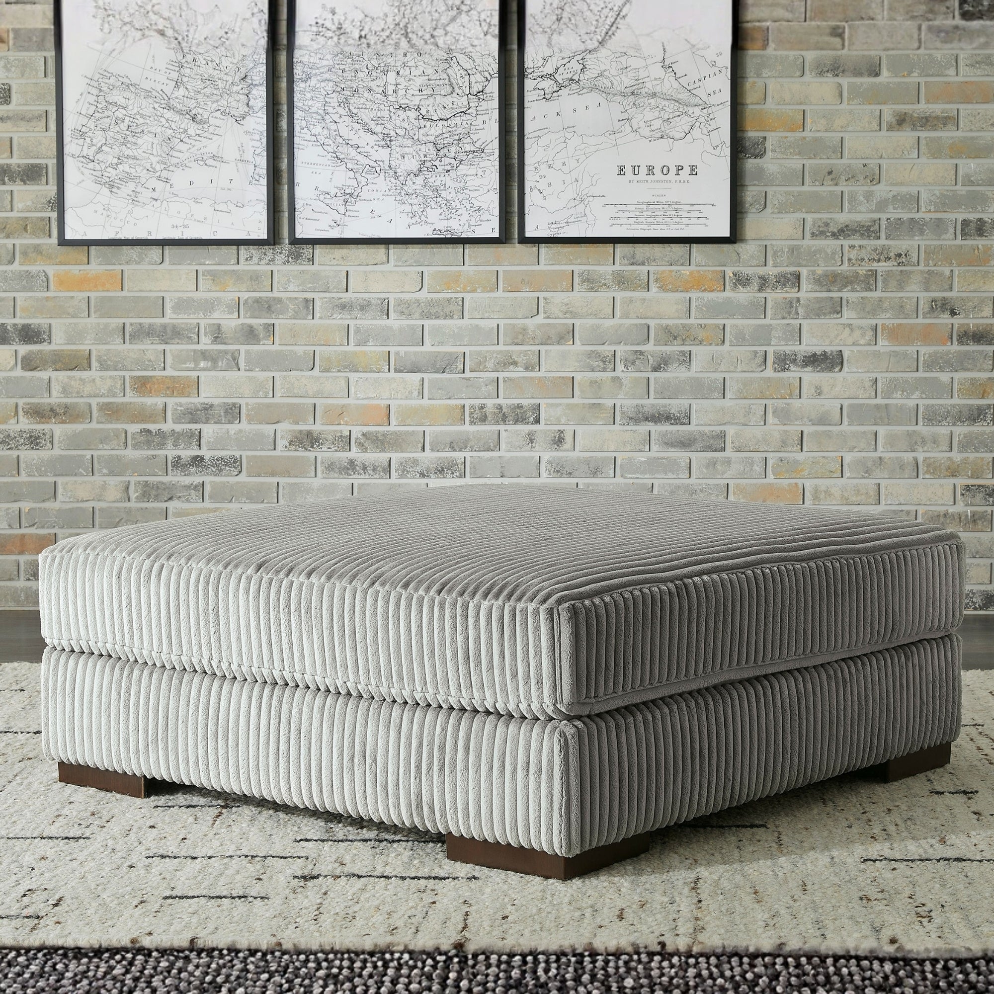 Lindyn Oversized Accent Ottoman Grey