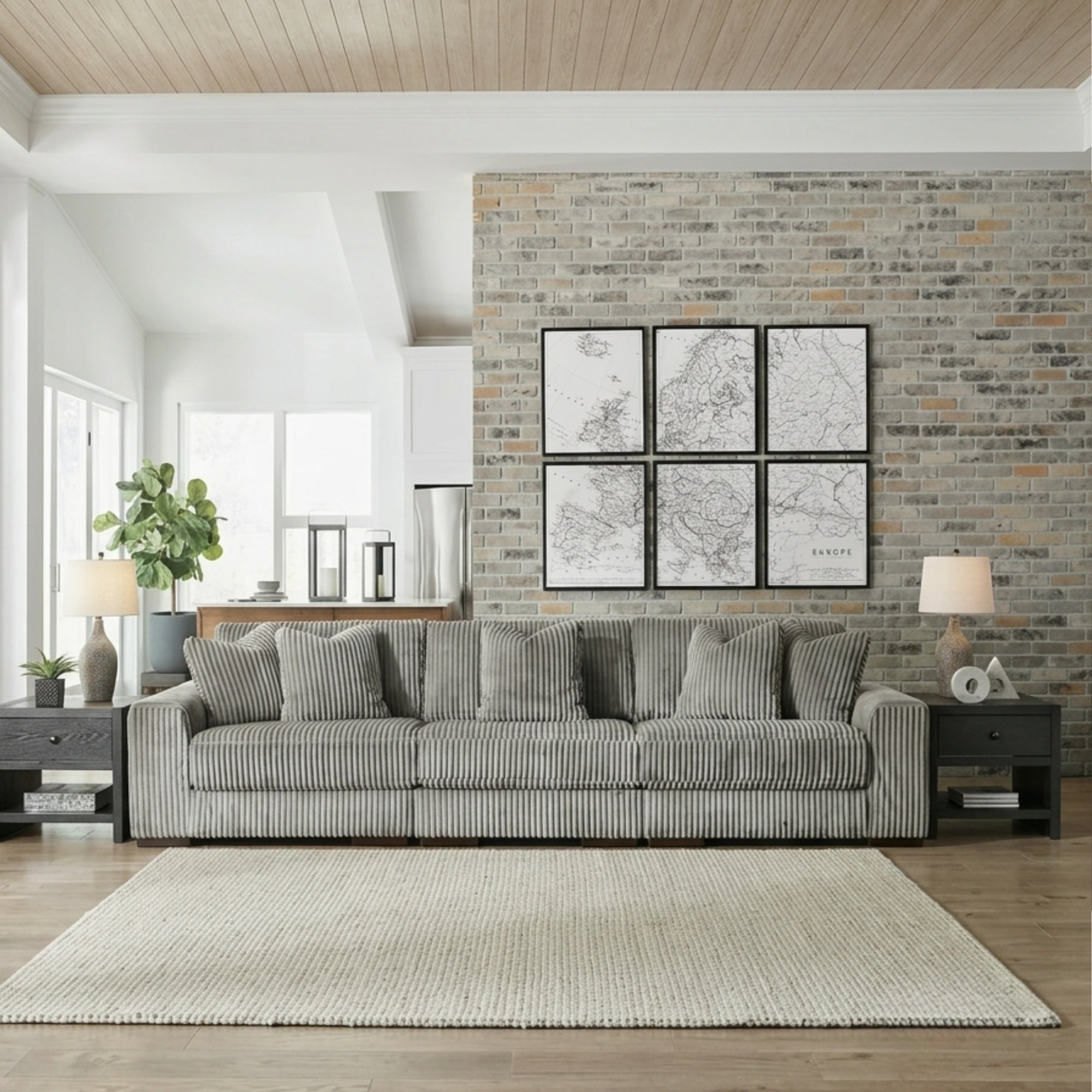 Lindyn 3-Piece Modular Sofa Grey